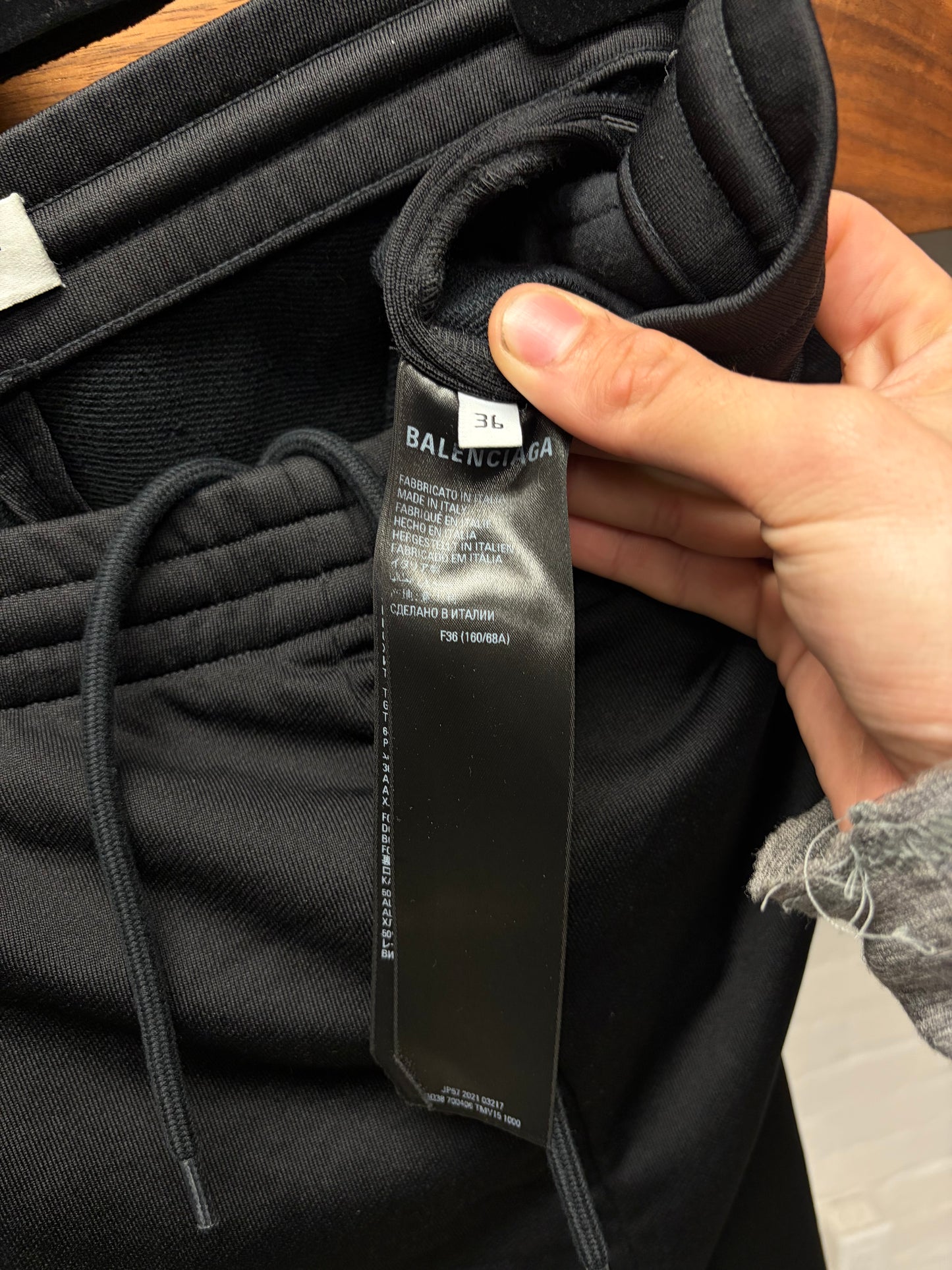 SS2022 Balenciaga Runway Flared Leg Black Athletic Track Pants