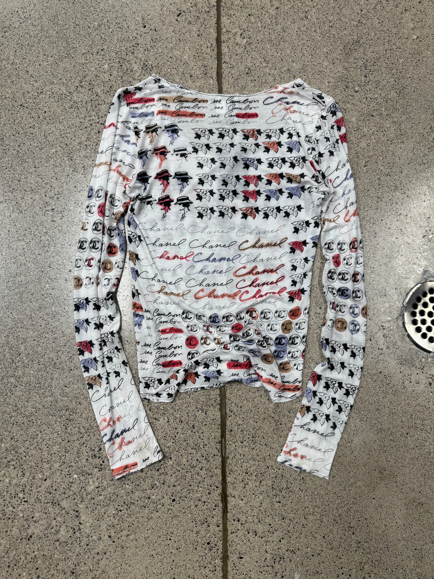 SS2006 Chanel ‘Cruise’ Semi Sheer Silk Long Sleeve Top