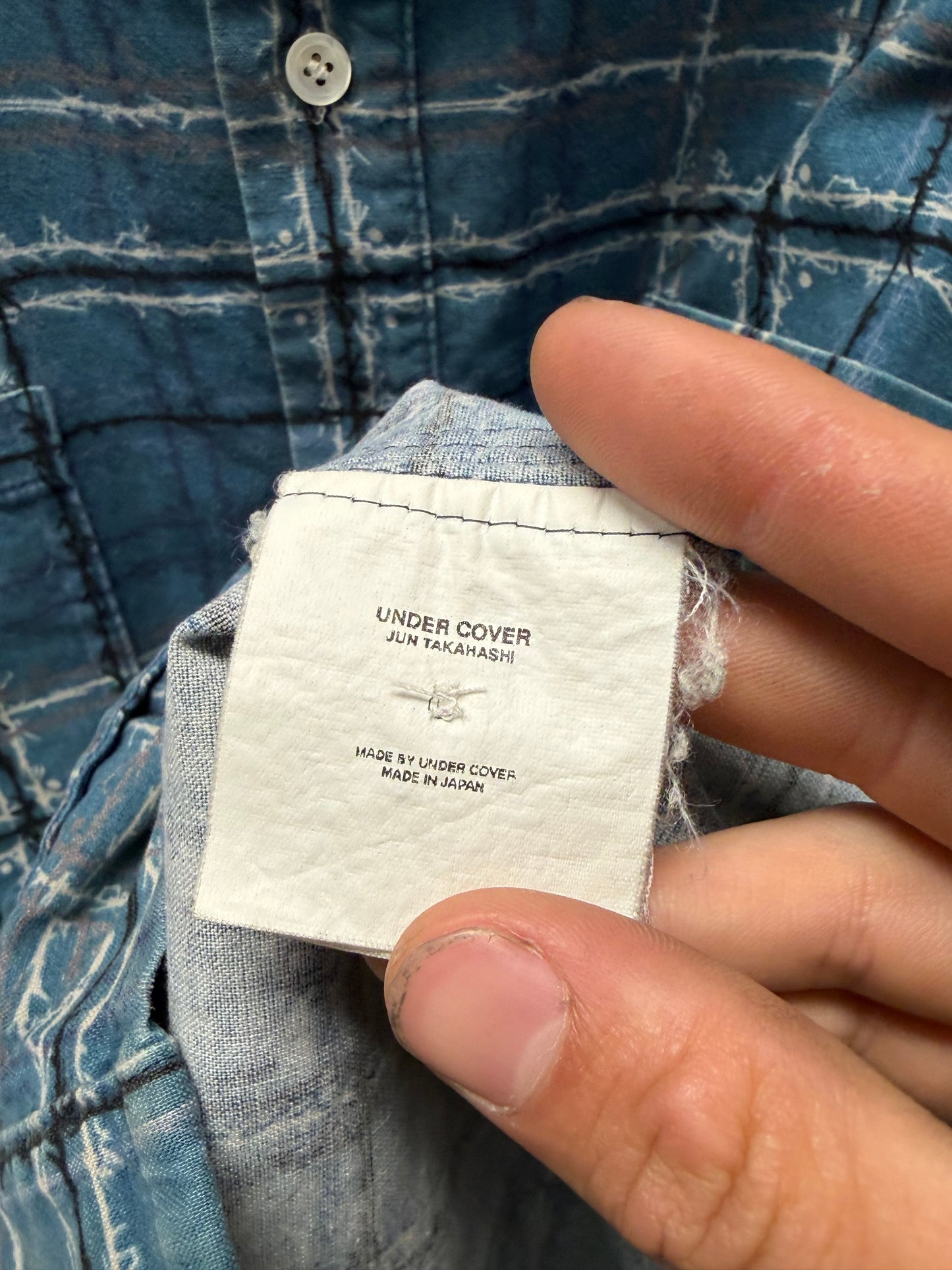 SS2003 Undercover ‘Scab’ Barbed Wire Print Plaid Flannel Shirt