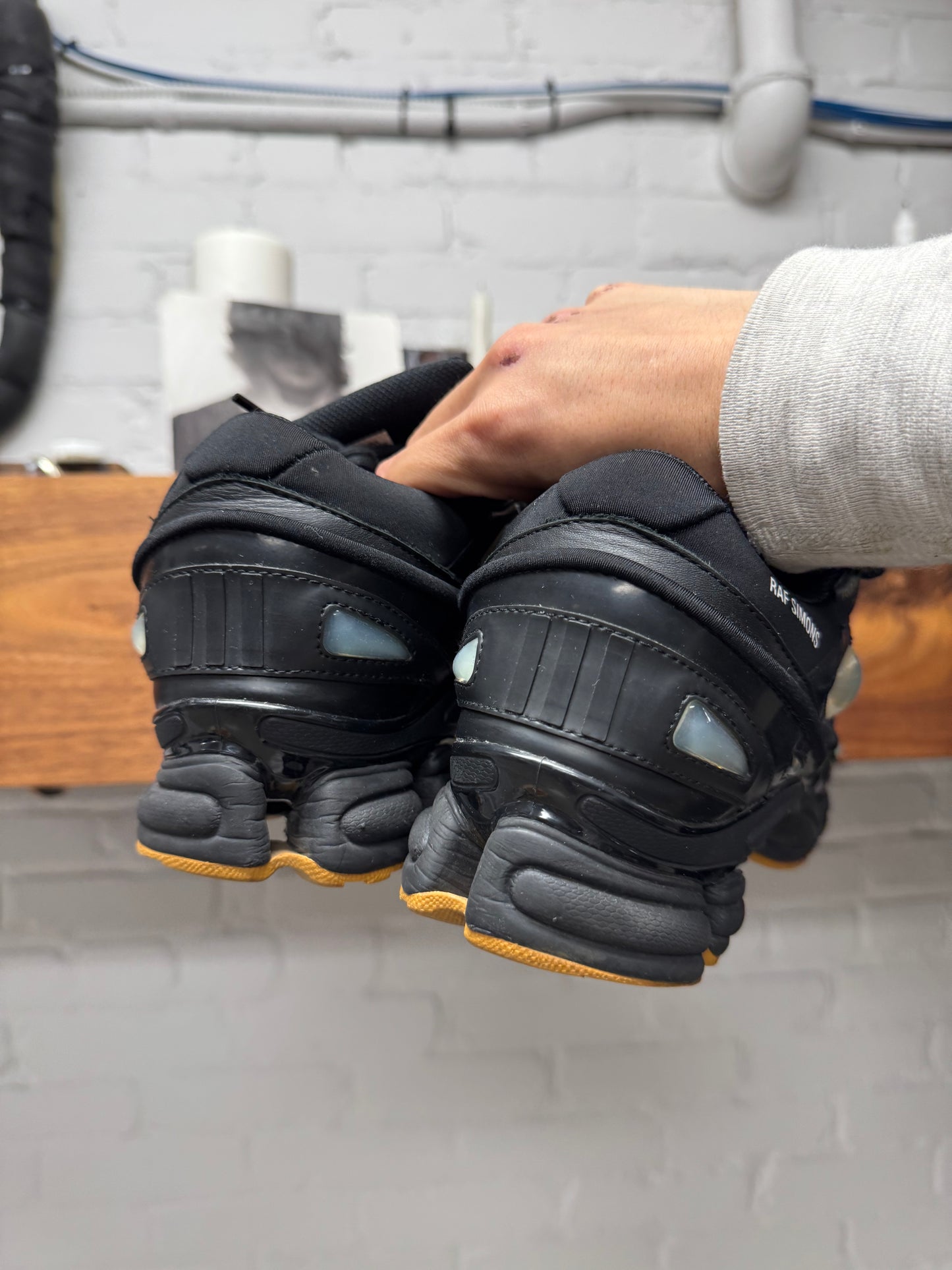 Raf Simons Ozweegos V3 ‘Bunny’ Black/Gum Sole Low Top Sneakers