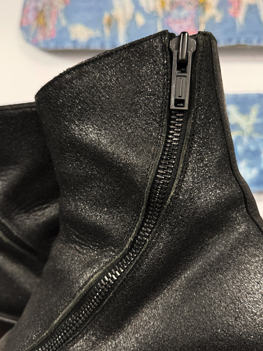 Ann Demeulemeester ‘Ernest’ Twist-Zip Combat Boots.