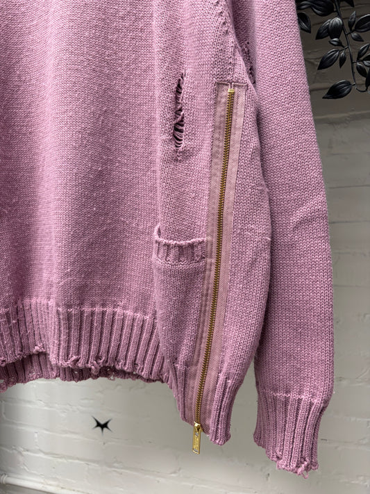 SS2021 Undercover Distressed Knit Purple Sweater