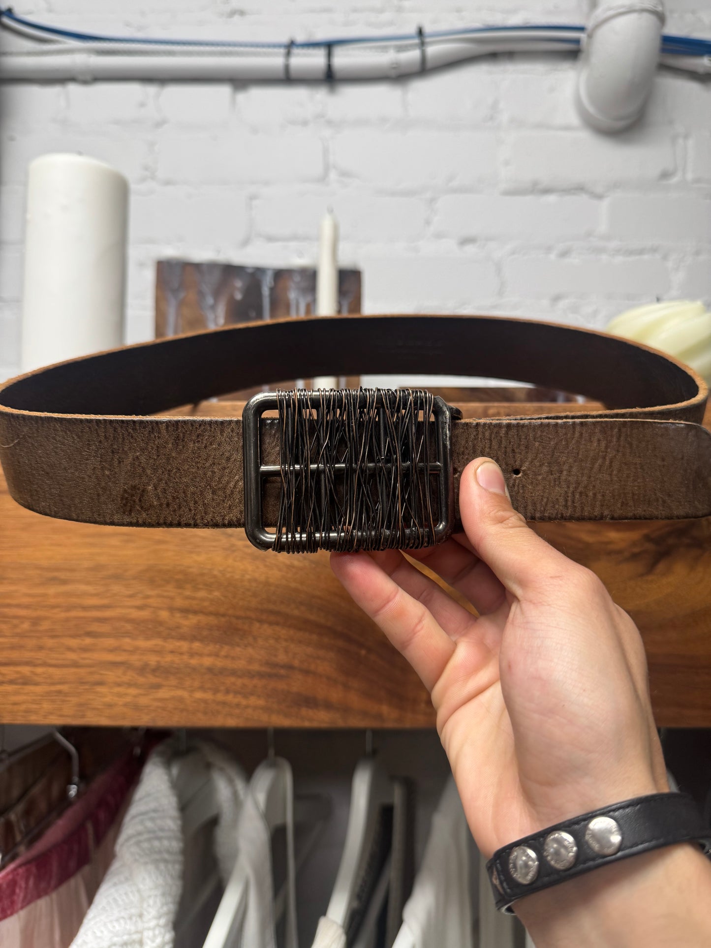 AW2008 Maison Martin Margiela ‘Metal Wire’ Buckle Leather Belt