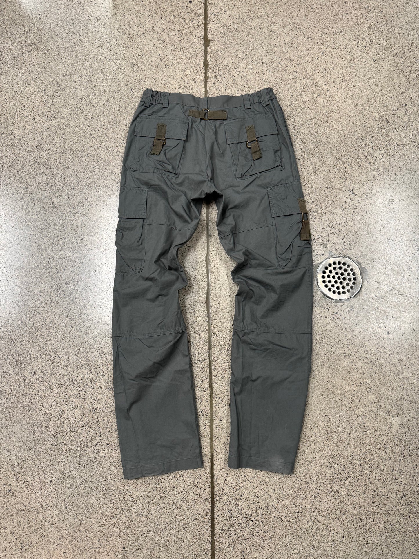 2000s Dolce & Gabbana Military Green ‘Strap Closure’ Cargo Pants