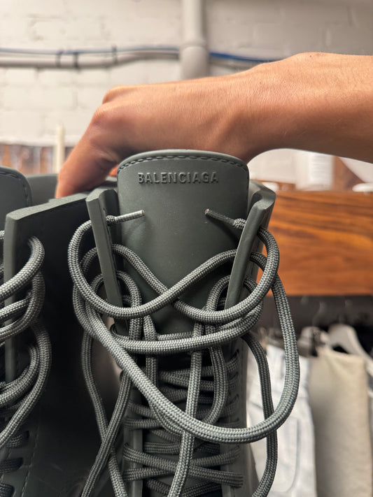 Balenciaga ‘Steriod’ Military Green Oversized Combat Boots