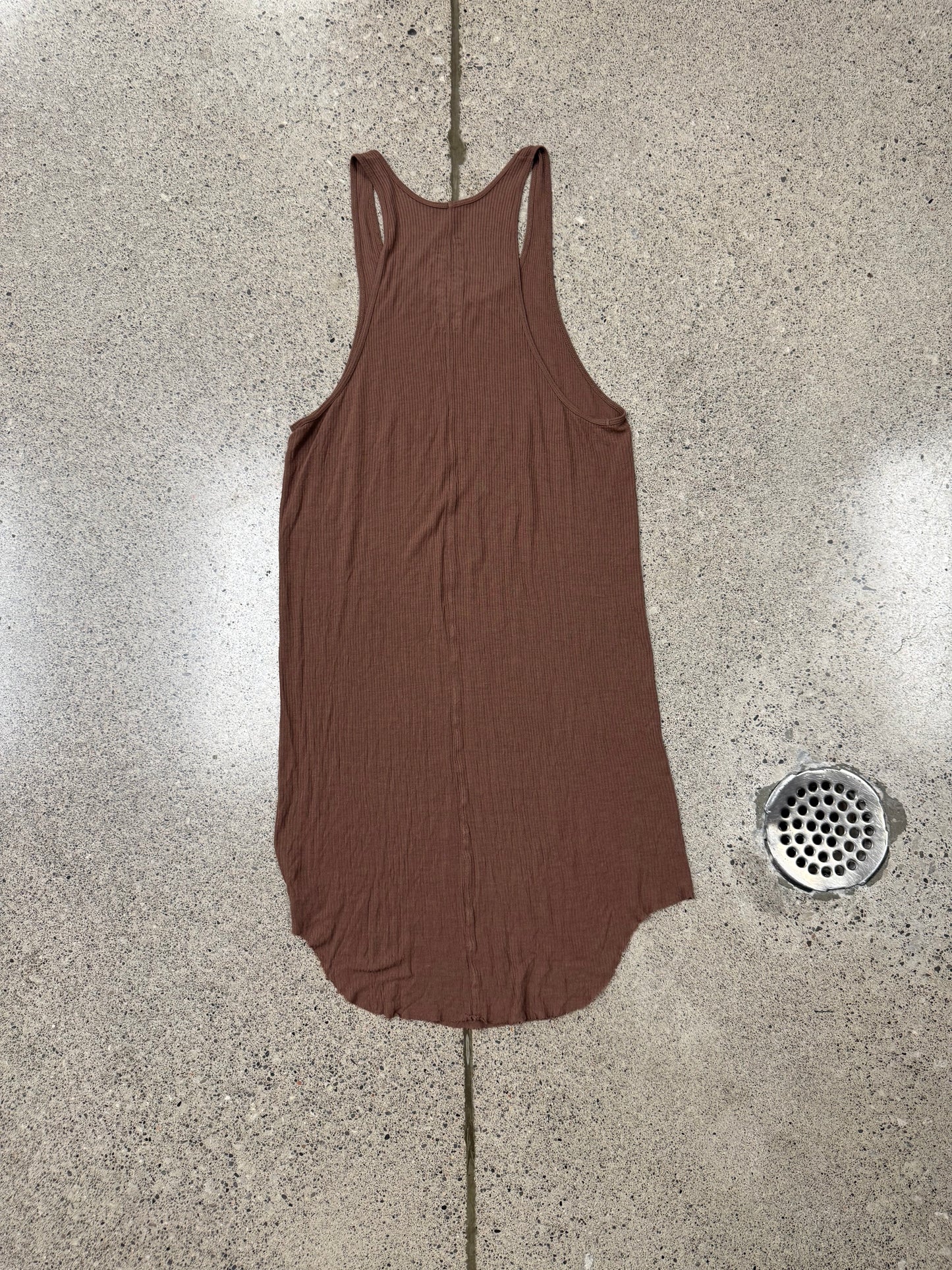 SS2017 Rick Owens ‘Walrus’ Ribbed Brown Tank Top
