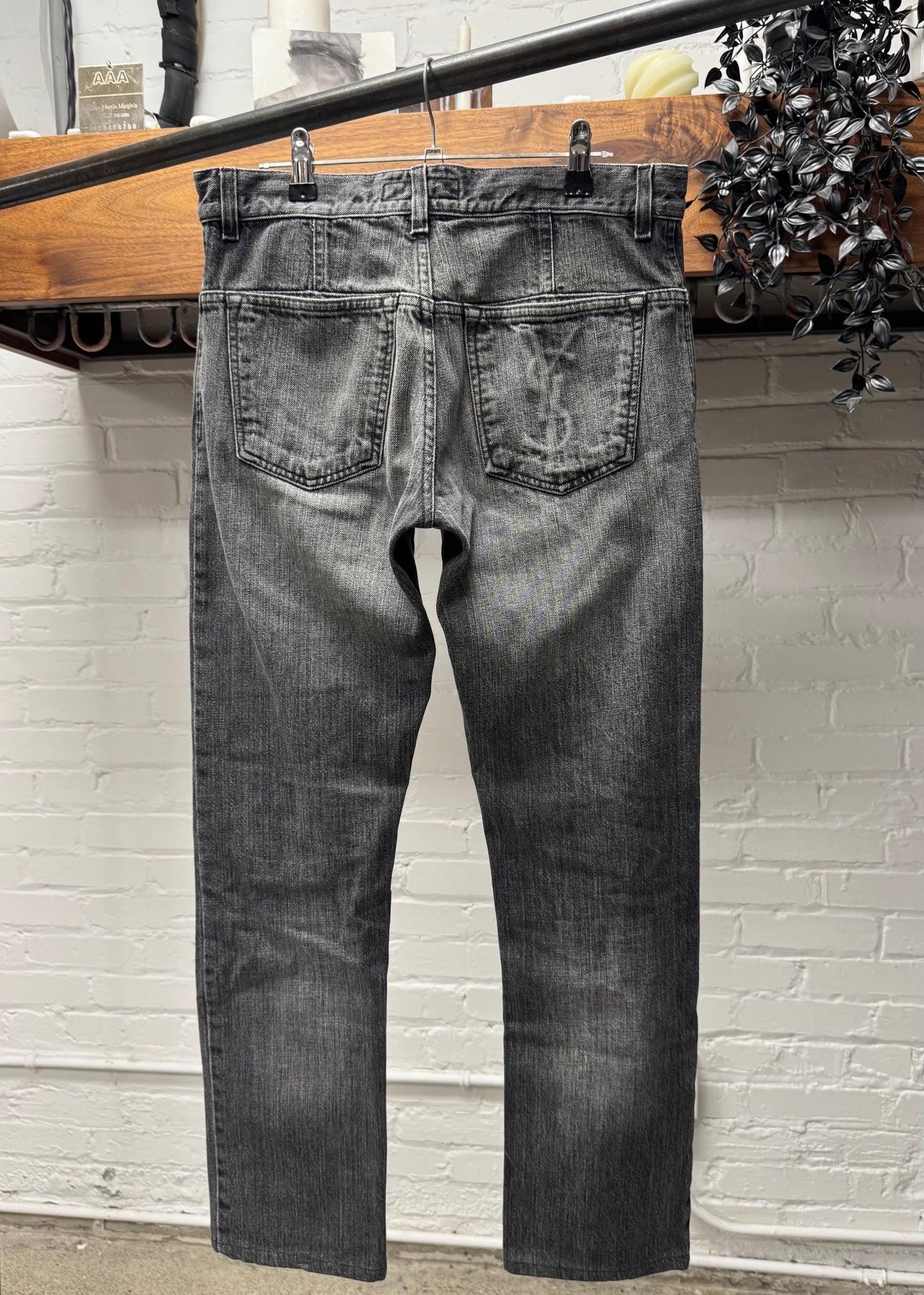 Vintage Yves Saint Laurent Rive Gauche ‘Pocket Fade’ YSL Logo Denim