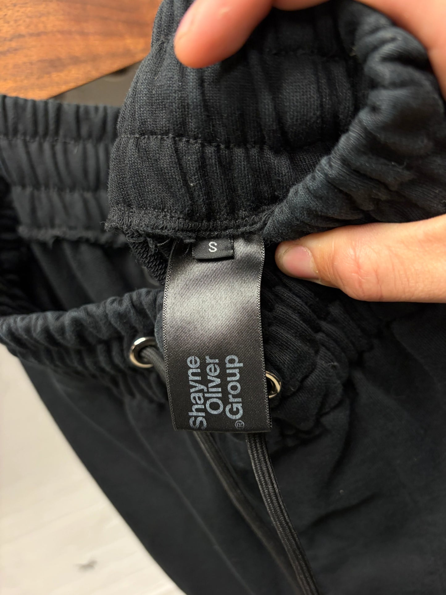 Anonymous Club ‘Heritage Logo’ Embroidered Black Wide Leg Sweatpants