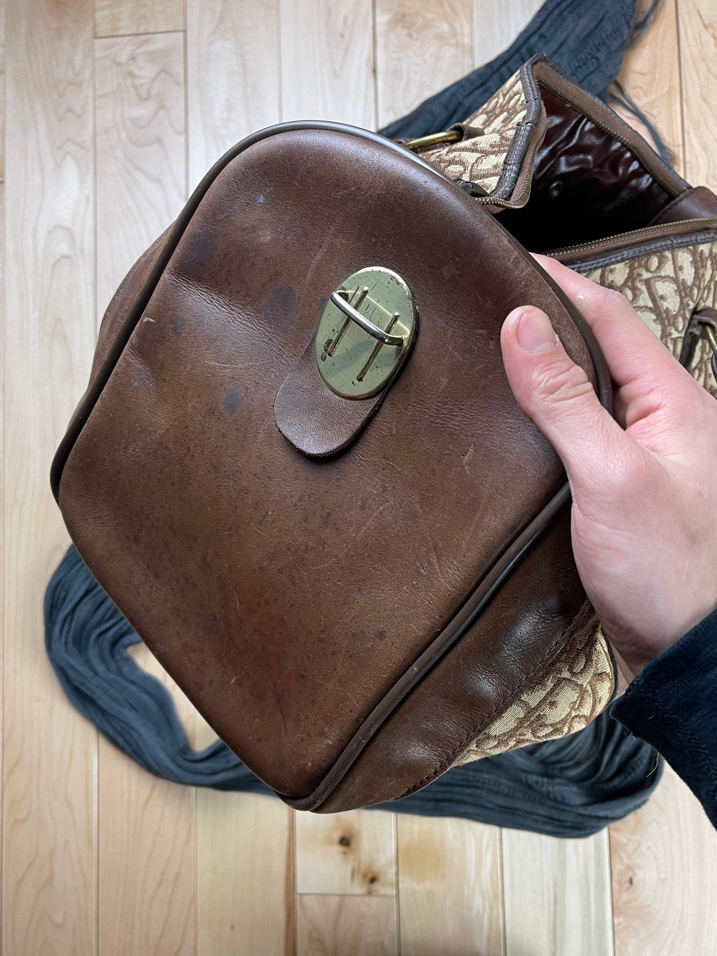 Vintage Dior ‘Trotter’ Monogram Brown Full Size Duffel Bag