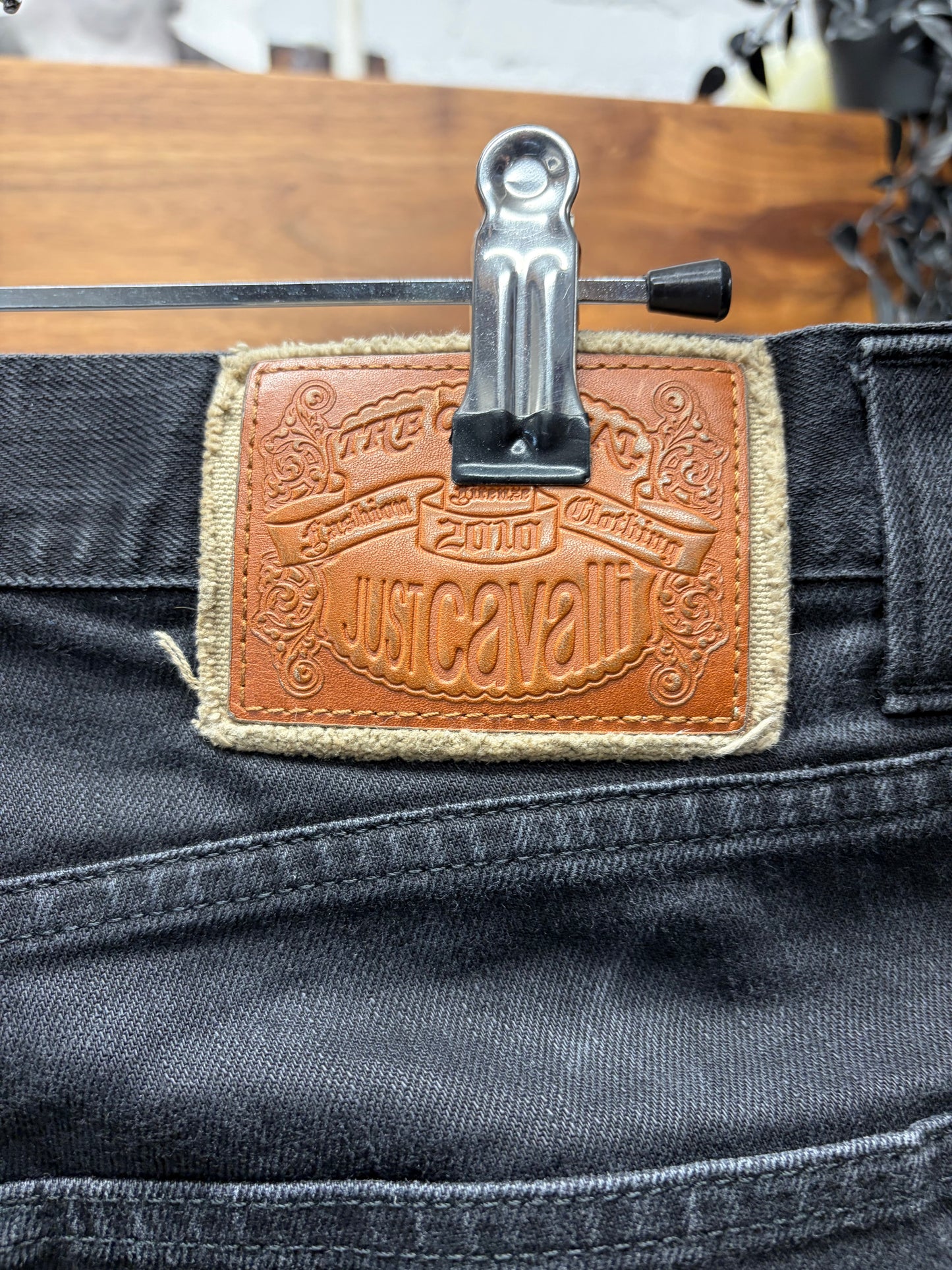 Roberto Cavalli Faded Black Denim Skinny Jeans