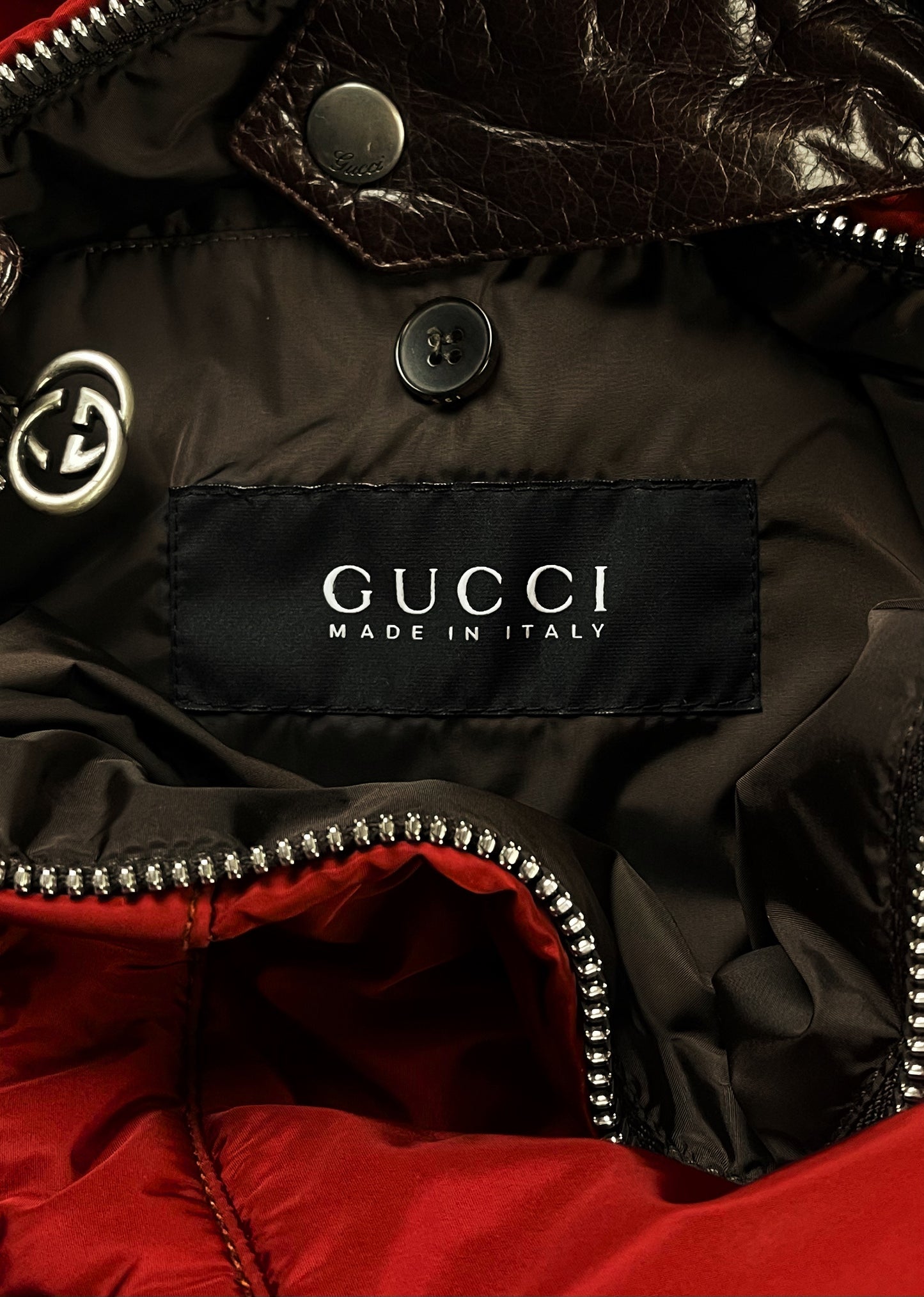 AW1997 Gucci by Tom Ford Padded Down Fill Red Biker Jacket