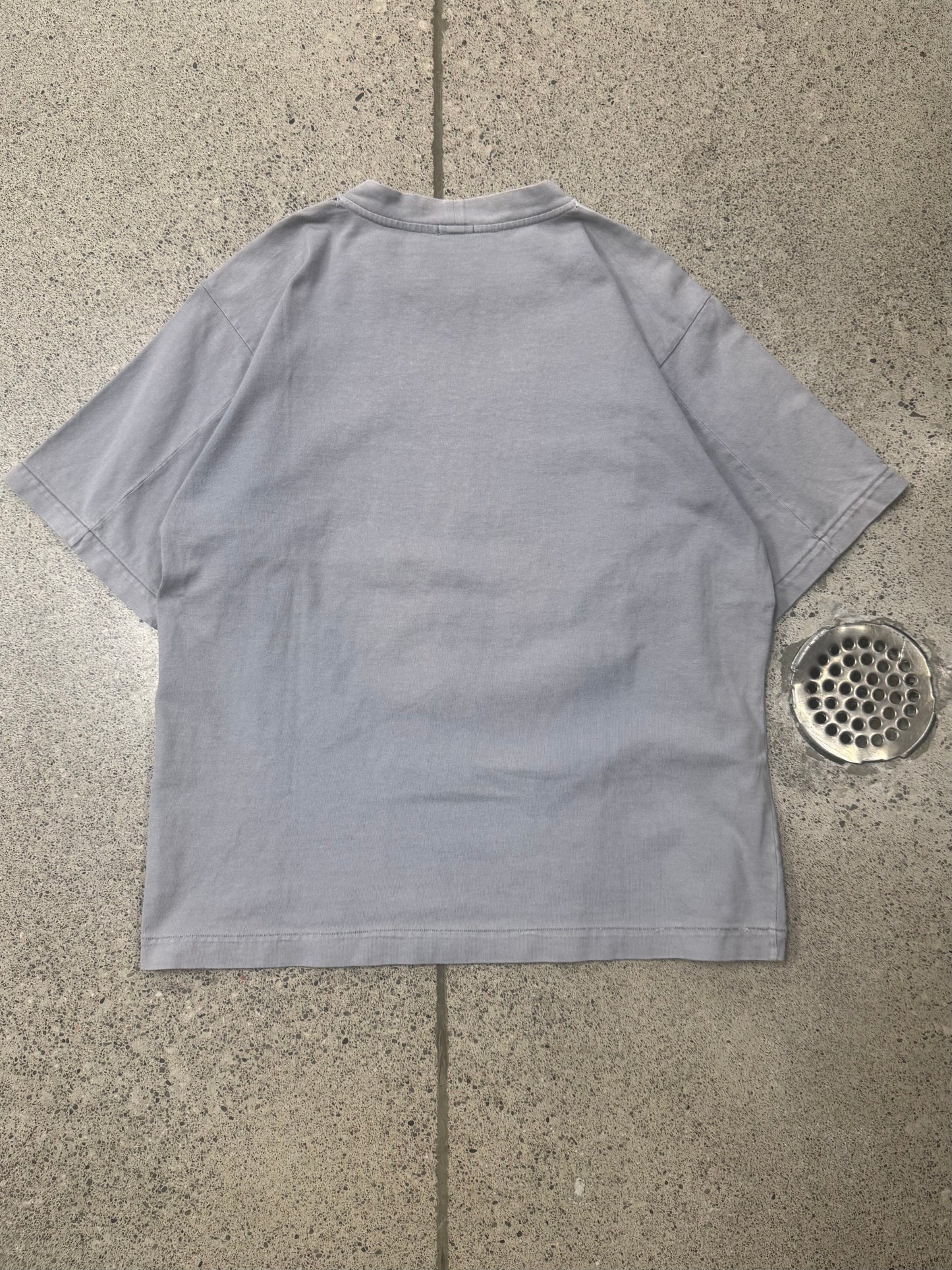 90s Stone Island Tape Logo Faded Grey T-Shirt
