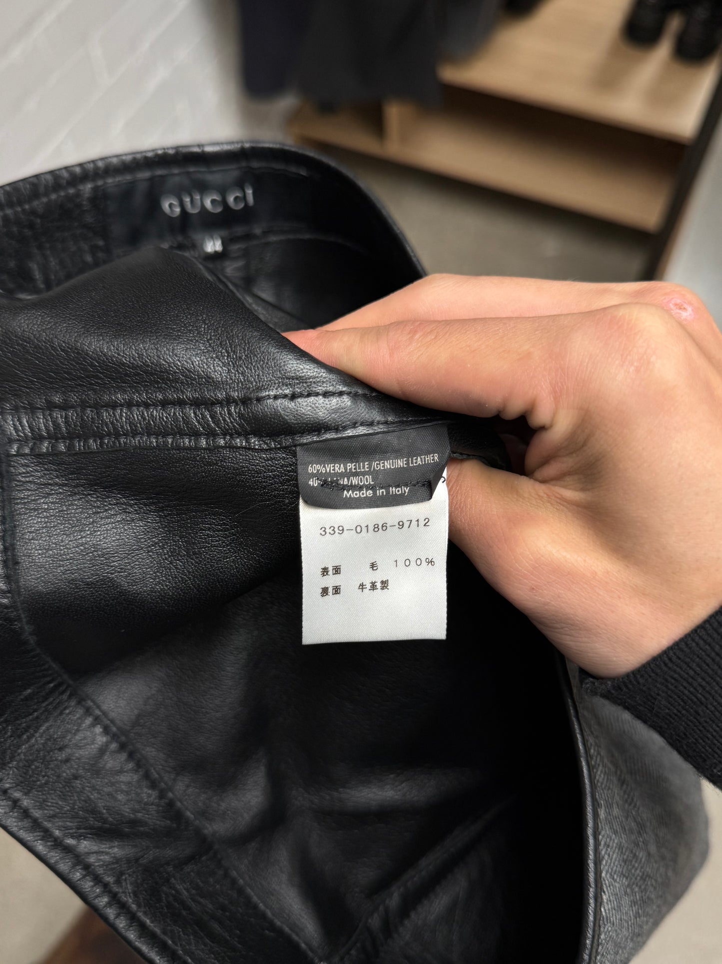 AW2000 Gucci by Tom Ford Herringbone/Leather Biker Pants