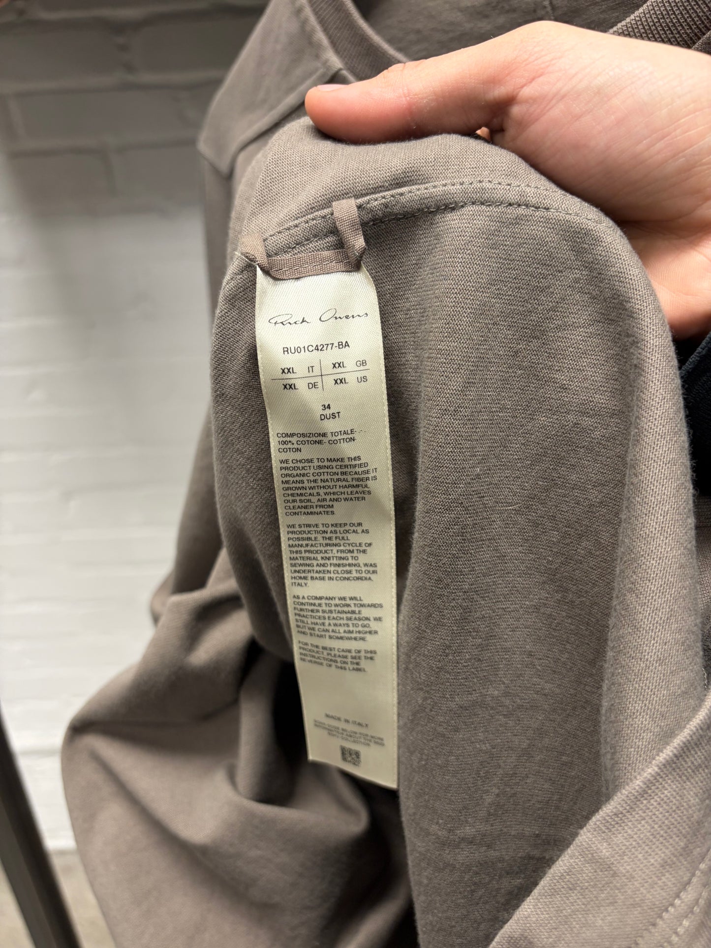 SS2023 Rick Owens ‘Edfu’ Dust Brown Sweatshirt