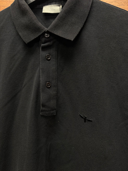 Dior Homme ‘Bee Logo’ Embroidered Black Cotton Polo