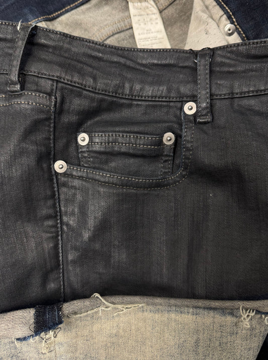Rick Owens ‘Tyrone’ Blue/Black Waxed Skinny Jeans