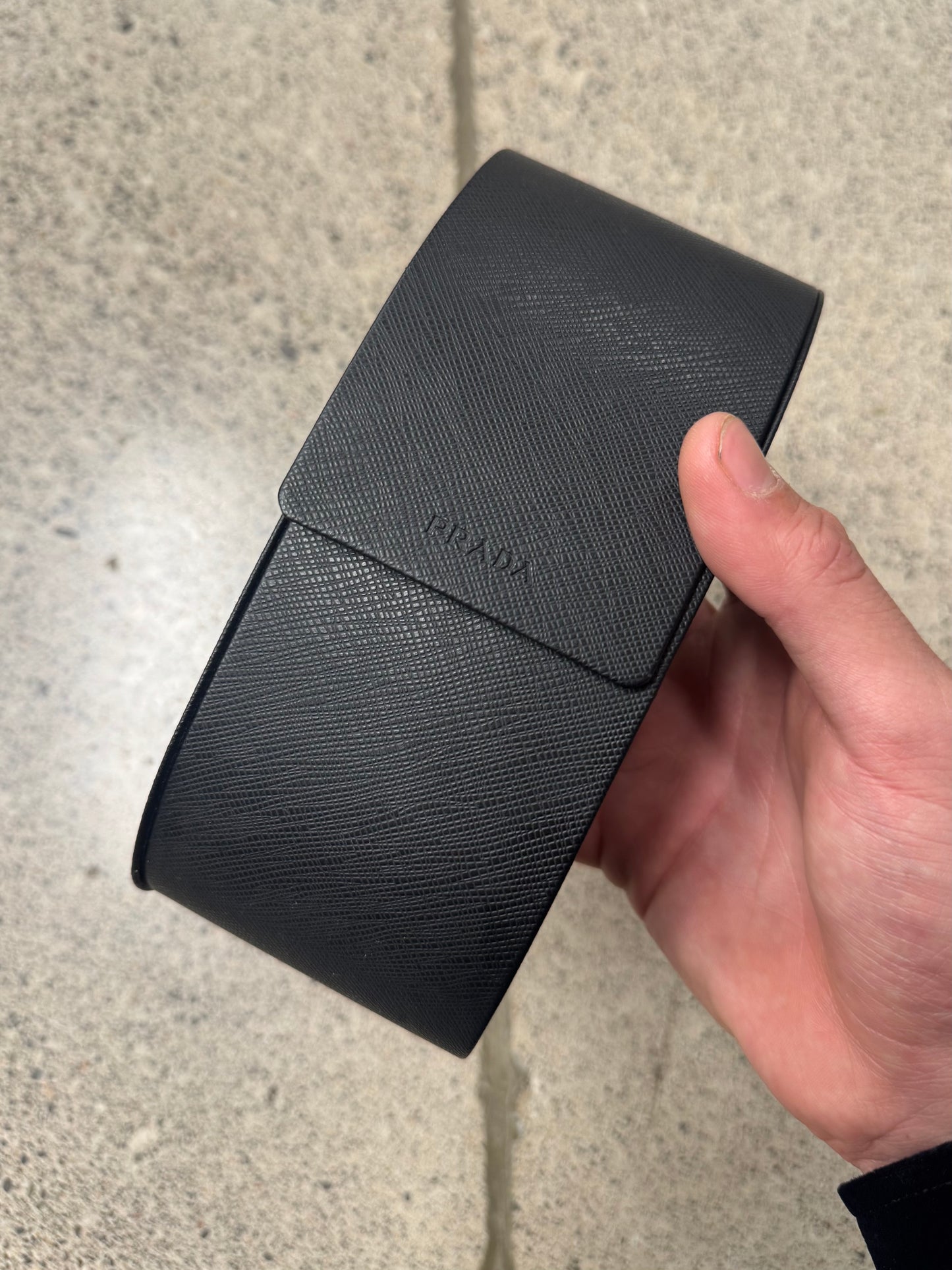 Prada ‘Symbole’ Geometric Black Wrap Sunglasses