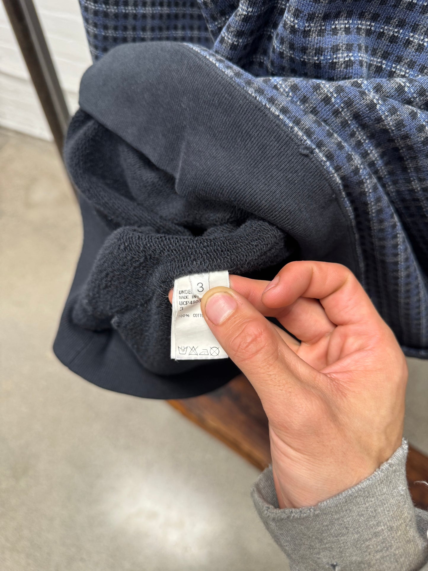 AW2015 Undercover ‘No Borders’ Plaid Crewneck Sweatshirt