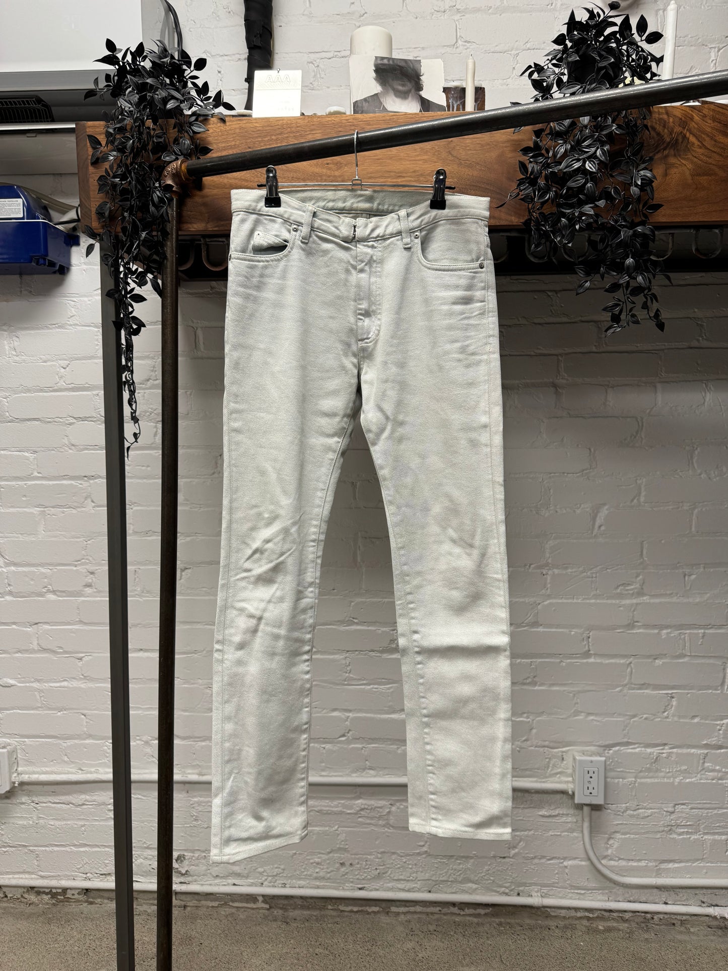 Maison Margiela ‘Paint Coated’ White Skinny Denim