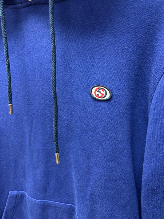 Gucci ‘GG Interlock Logo’ Blue Striped Detail Hoodie