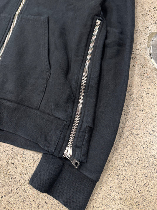 Balmain ‘Side-Zip’ Black Cotton Zip-Up Hoodie
