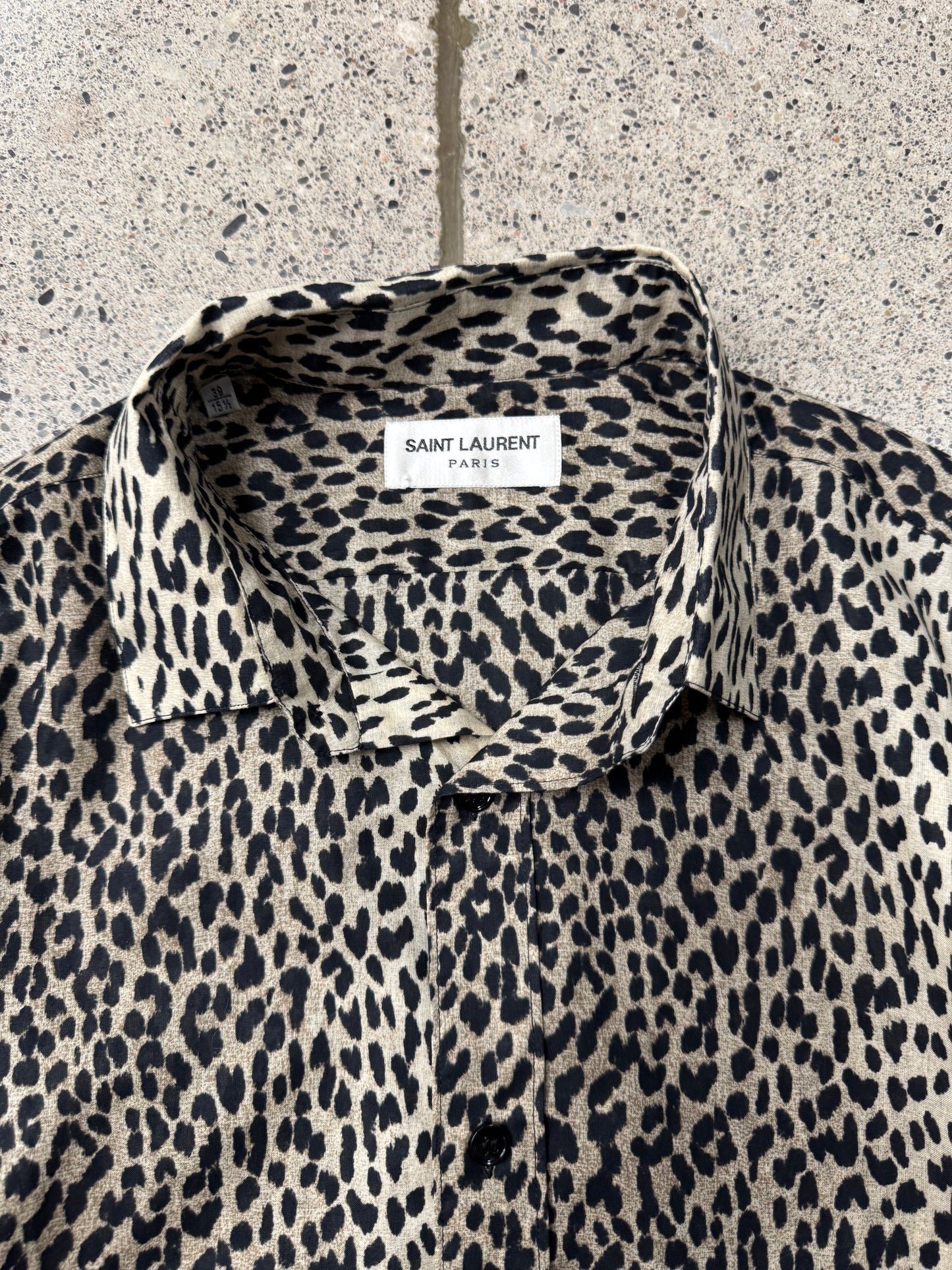SS2014 Saint Laurent ‘Babycat’ Leopard Print Button Down Shirt