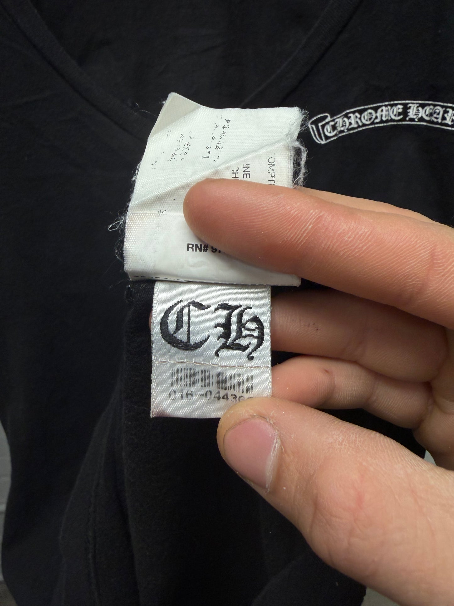 Chrome Hearts ‘Star Logo’ Black Womens Plunge Neck Black T-Shirt