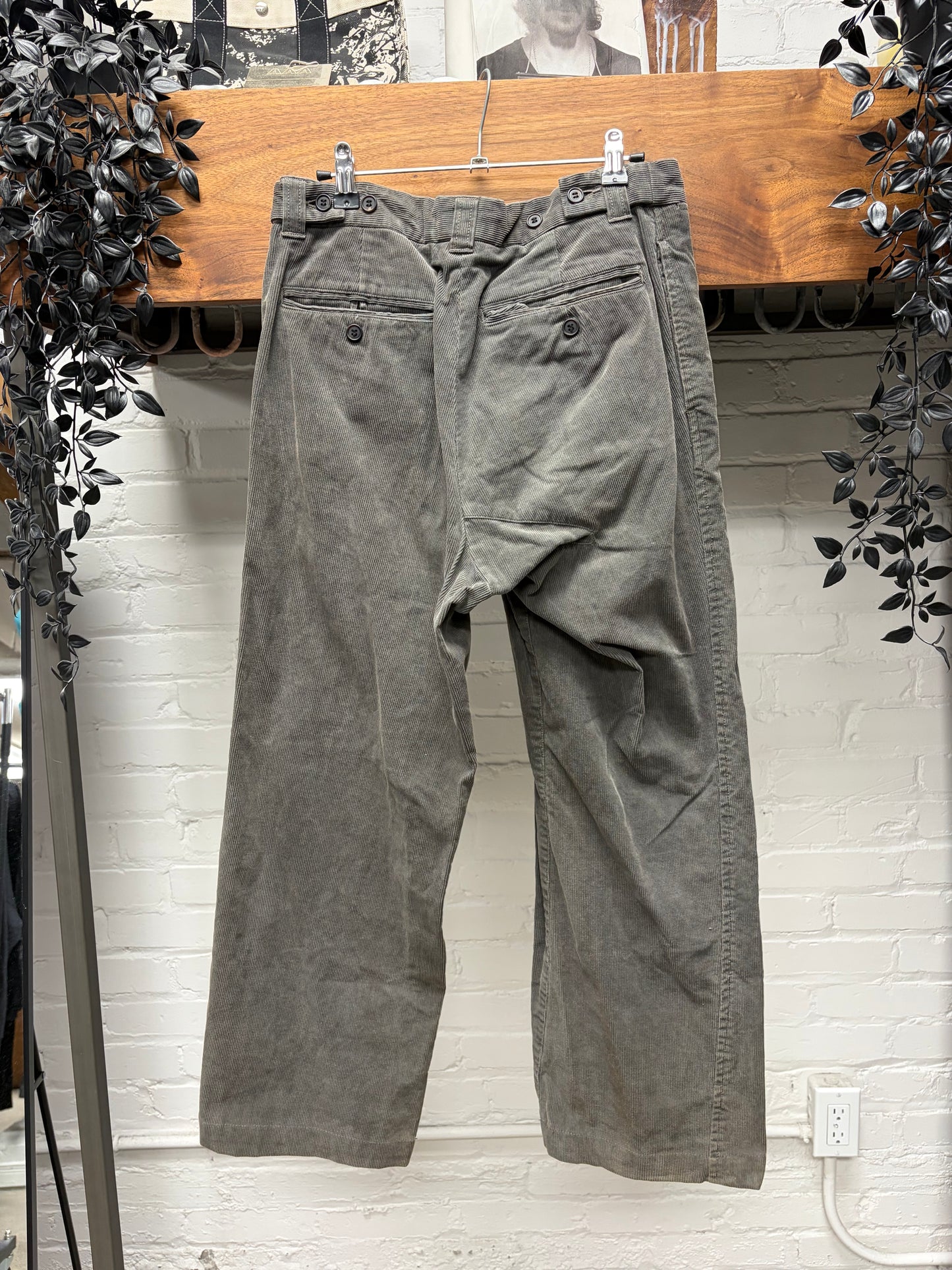 Mihara Yasuhiro ‘Lopsided Waist’ Vertical Corduroy Straight Cut Pants