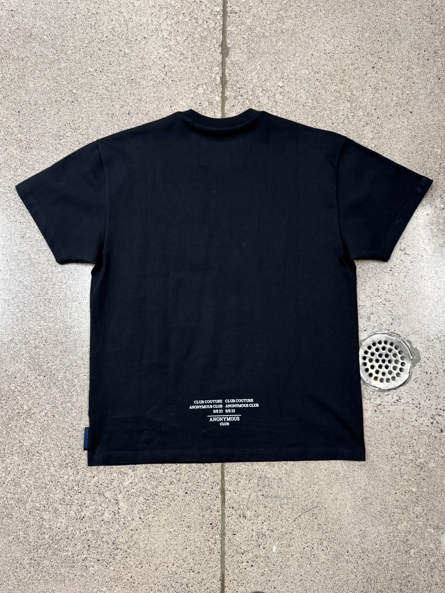 Anonymous Club Rhinestone ‘Club De Couture’ Black Oversized T-Shirt