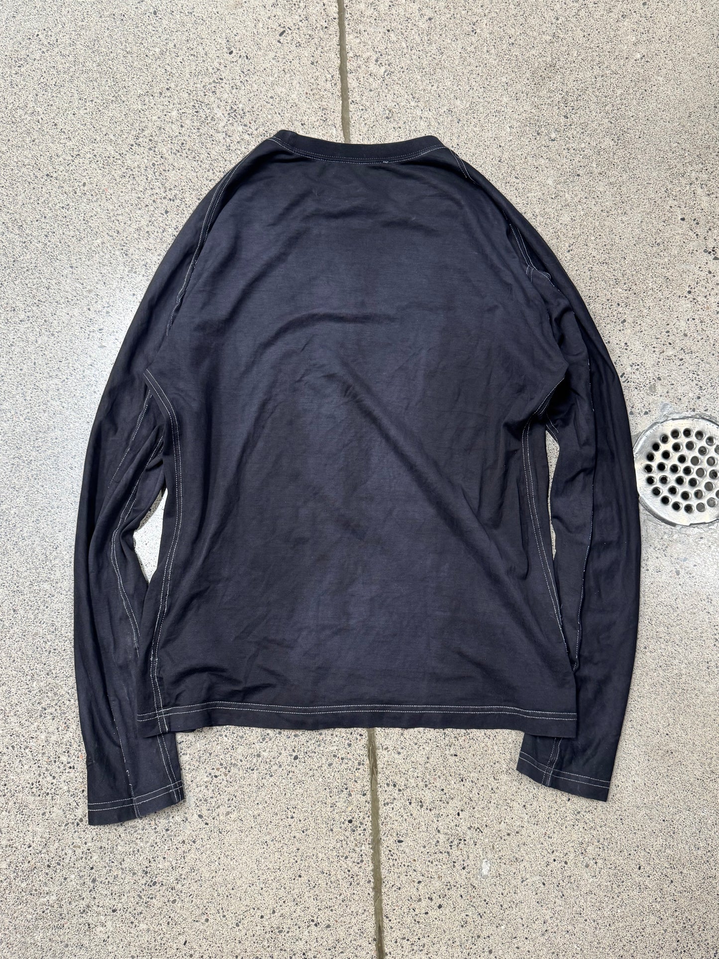 2000s Y-3 Yohji Yamamoto x Adidas Contrast Stitch Long Sleeve Shirt
