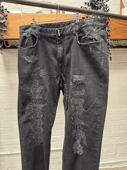 Givenchy by Matthew Williams Distressed Black Skinny Jeans