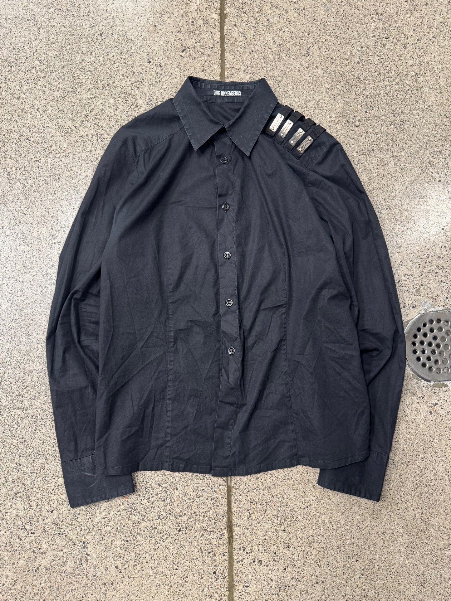 Dirk Bikkembergs Metal ‘Shoulder Strap’ Button Up Shirt