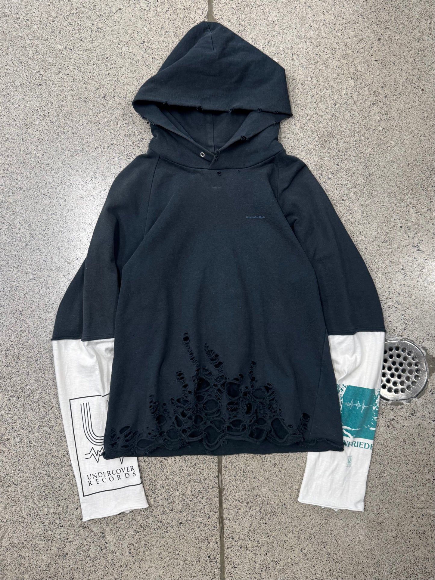 SS2006 Undercover ‘Klaus’ Thrash Distressed Hybrid Hoodie