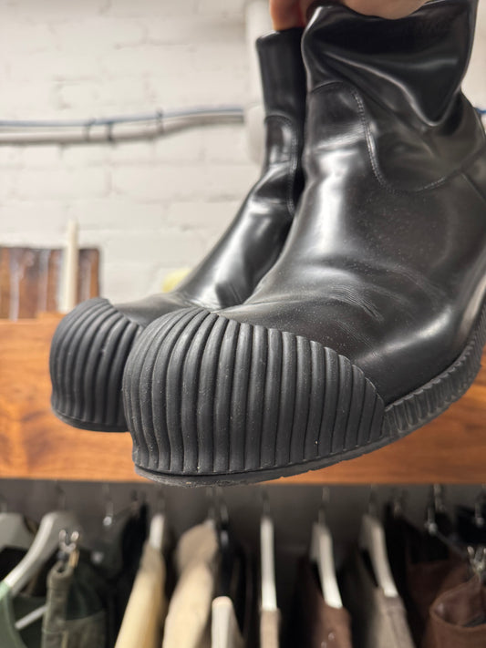 CK205W39Nyc by Raf Simons ‘Spazzolato’ Patent Leather Boots