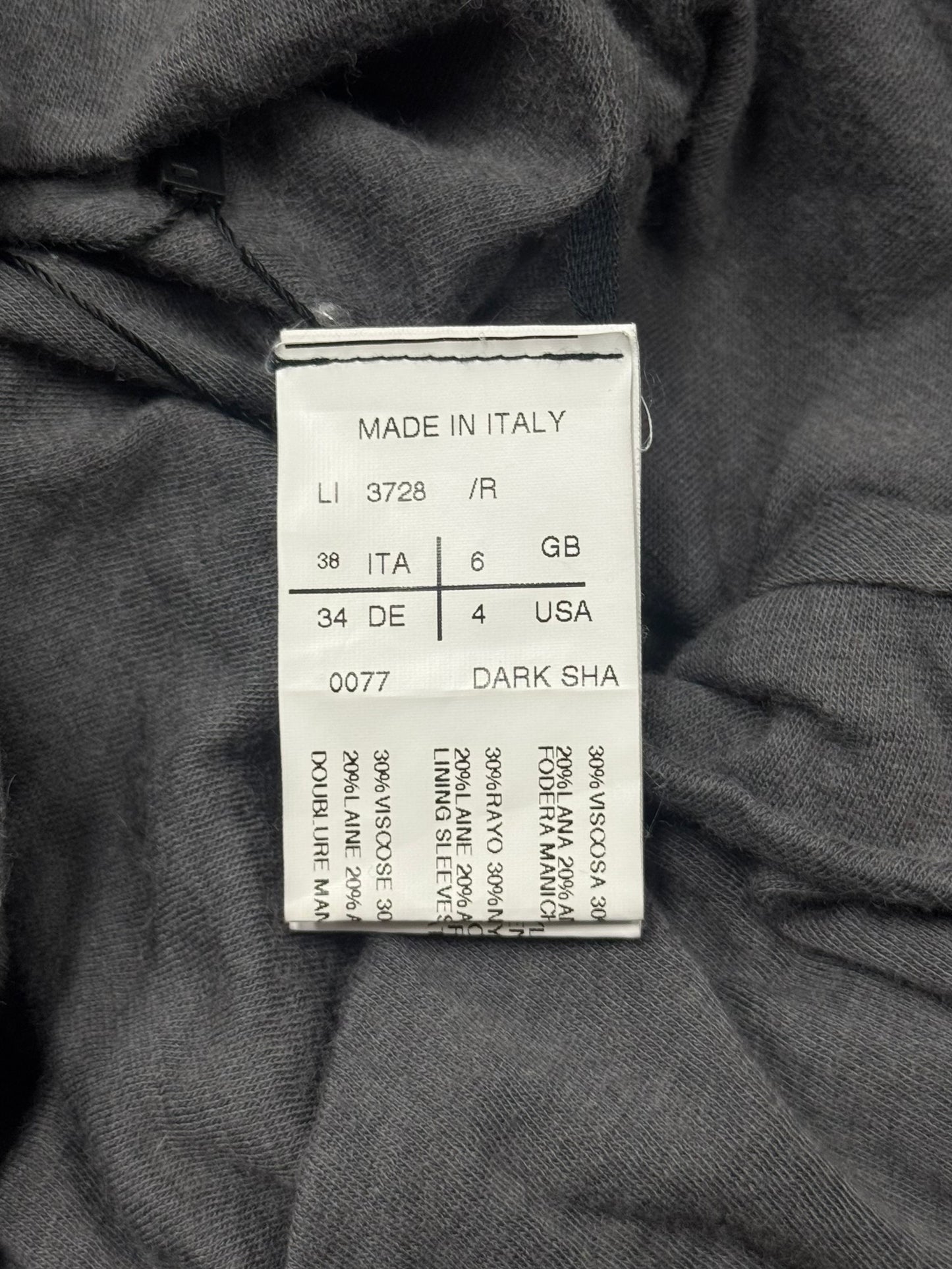 2000s Rick Owens ‘Lilies’ Dark Grey Tie Up Cardigan