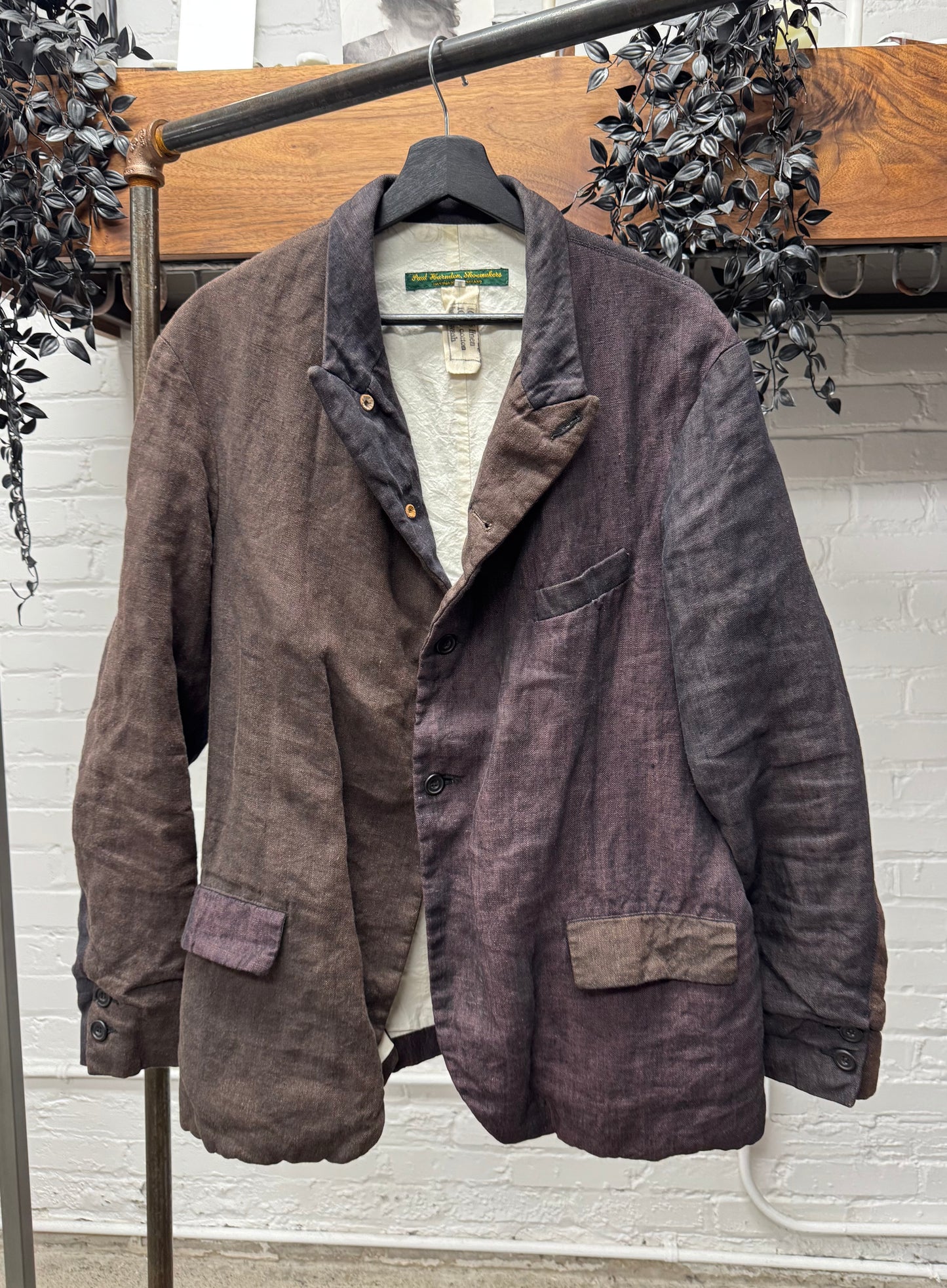 Paul Harnden Shoemaker Patchwork Fade Dyed Linen/Cotton Blazer