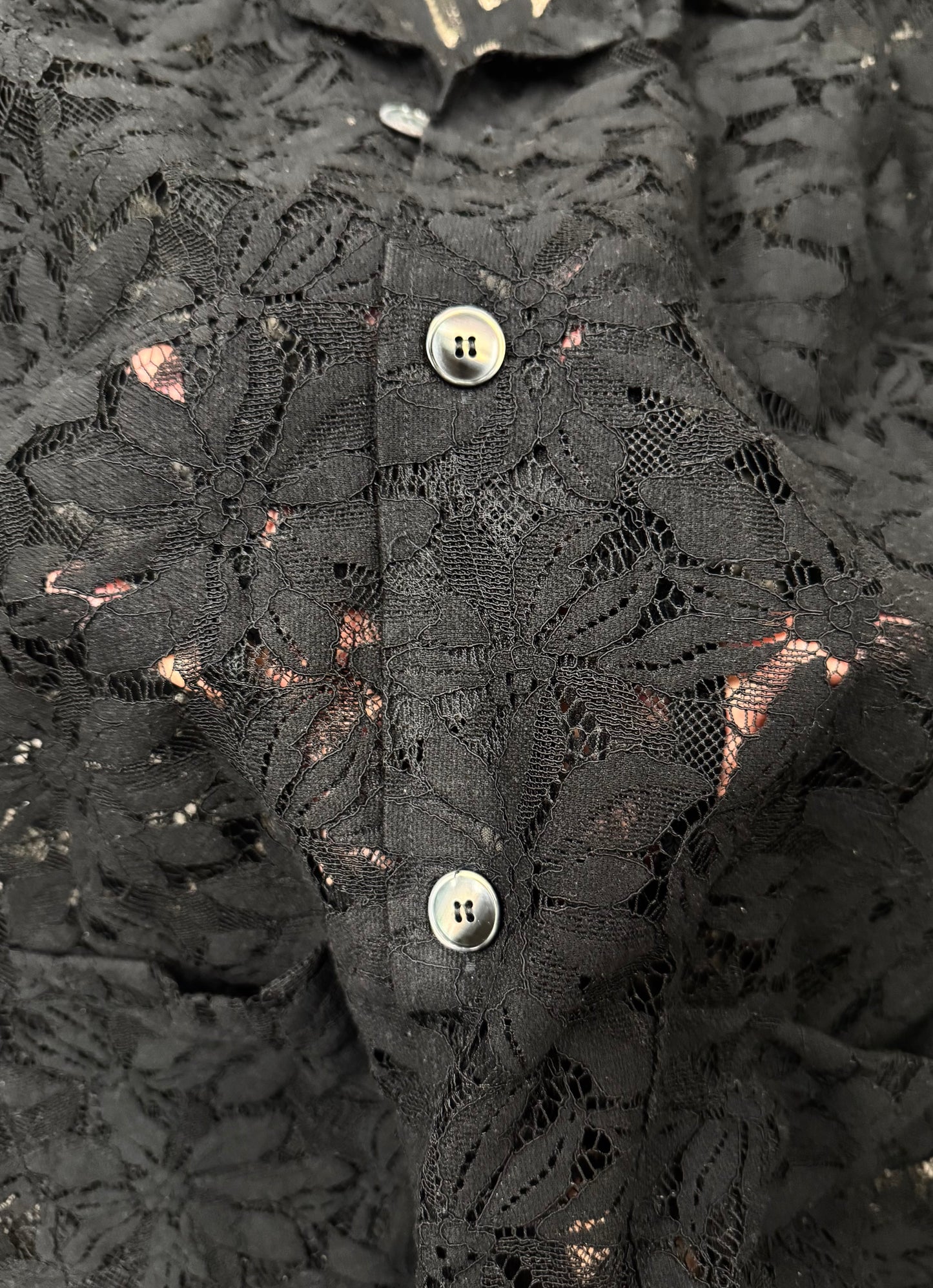 Needles Black Lace Camp Collar Shirt