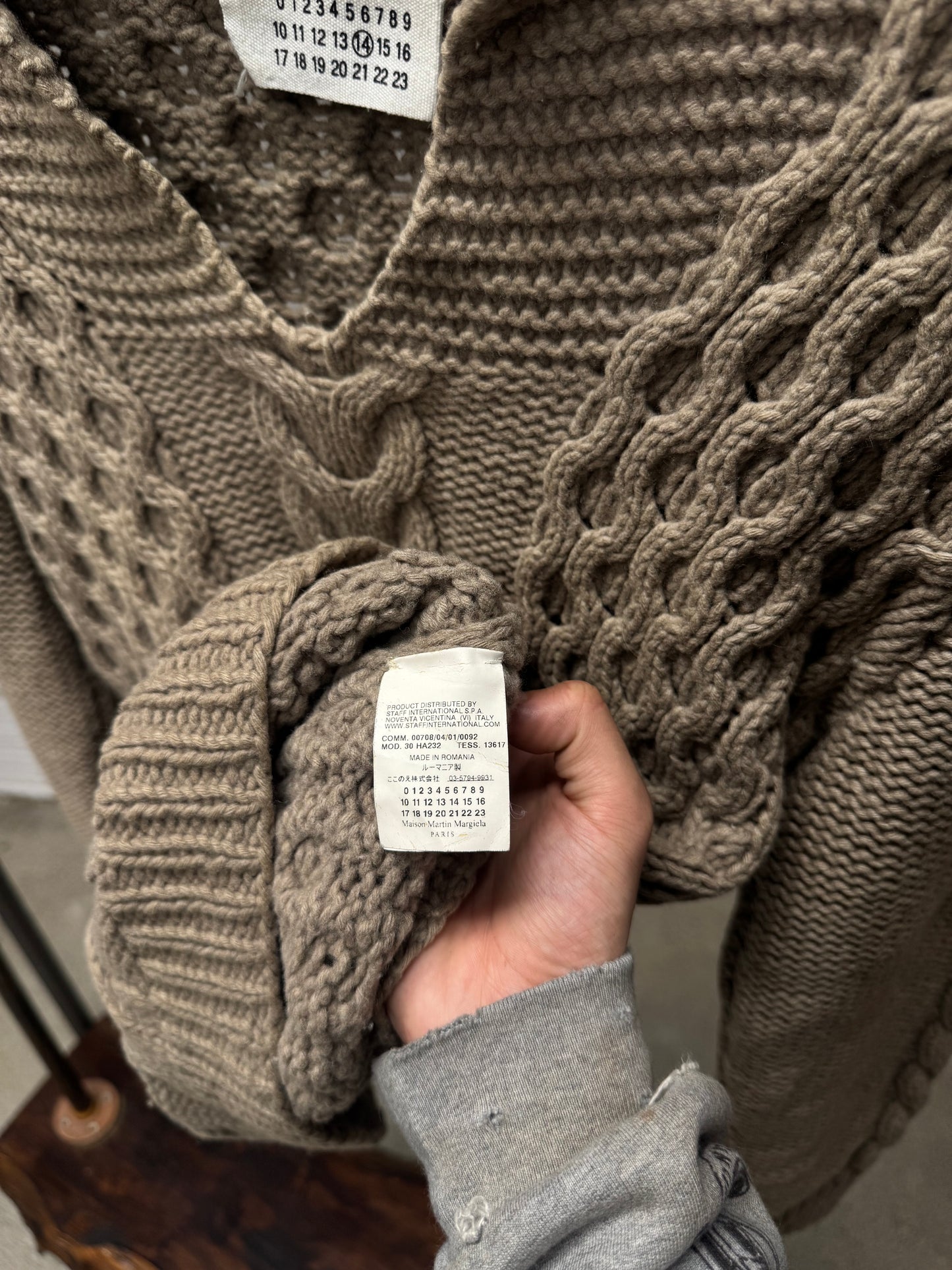AW2009 Maison Martin Margiela Thick Cable ‘Aran’ Knit Sweater