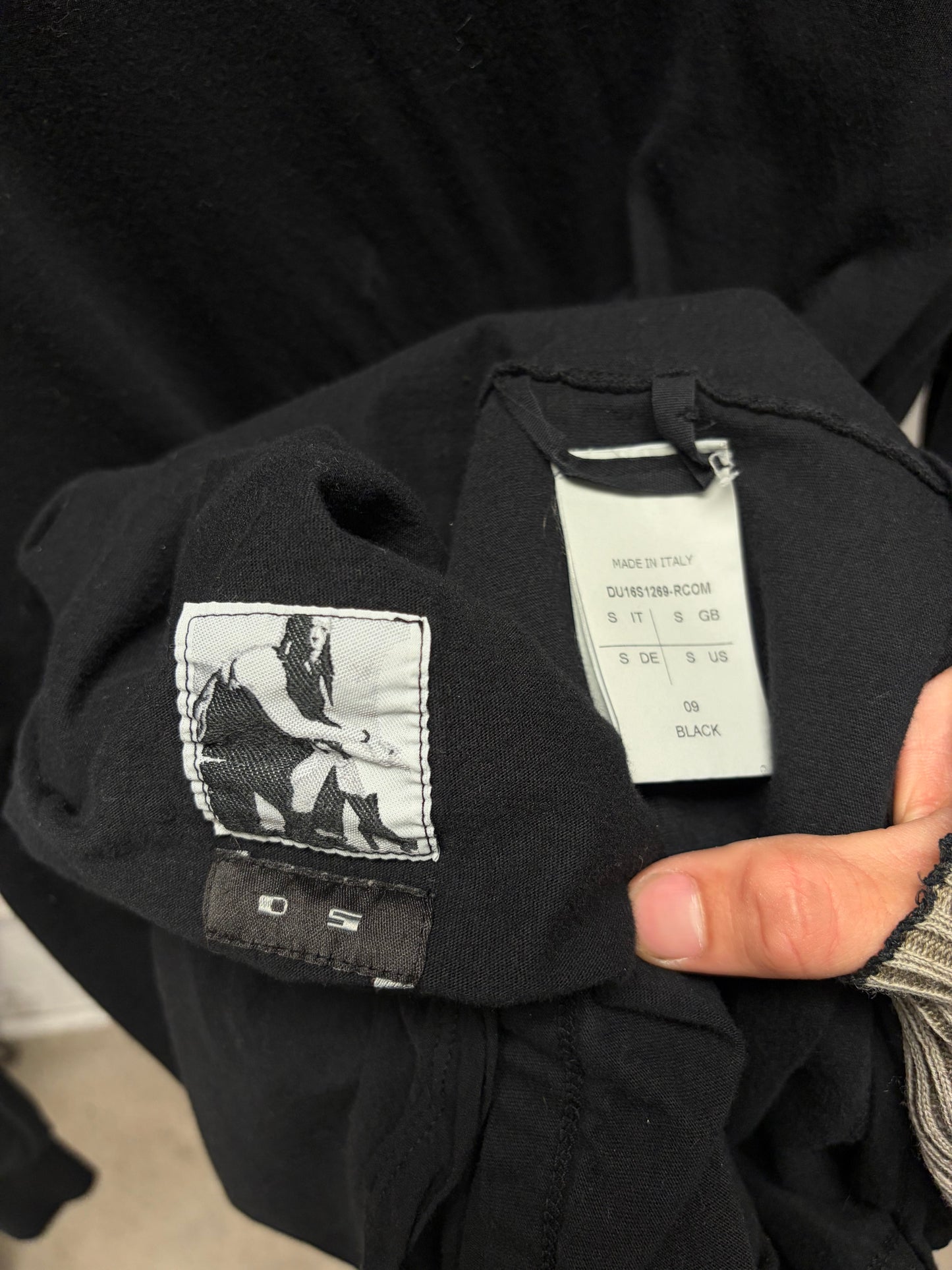 Rick Owens ‘Hustler’ Layered Black Long Sleeve Shirt
