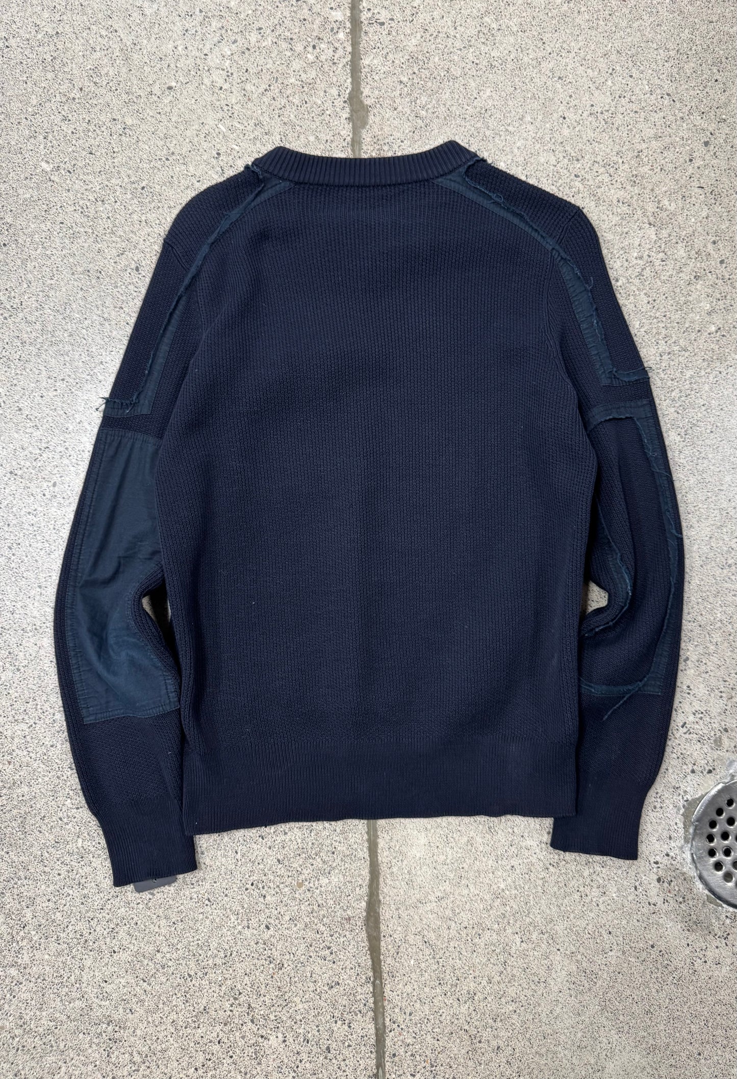 SS2014 Maison Margiela Military ‘Elbow Patch’ Ribbed Knit Sweater
