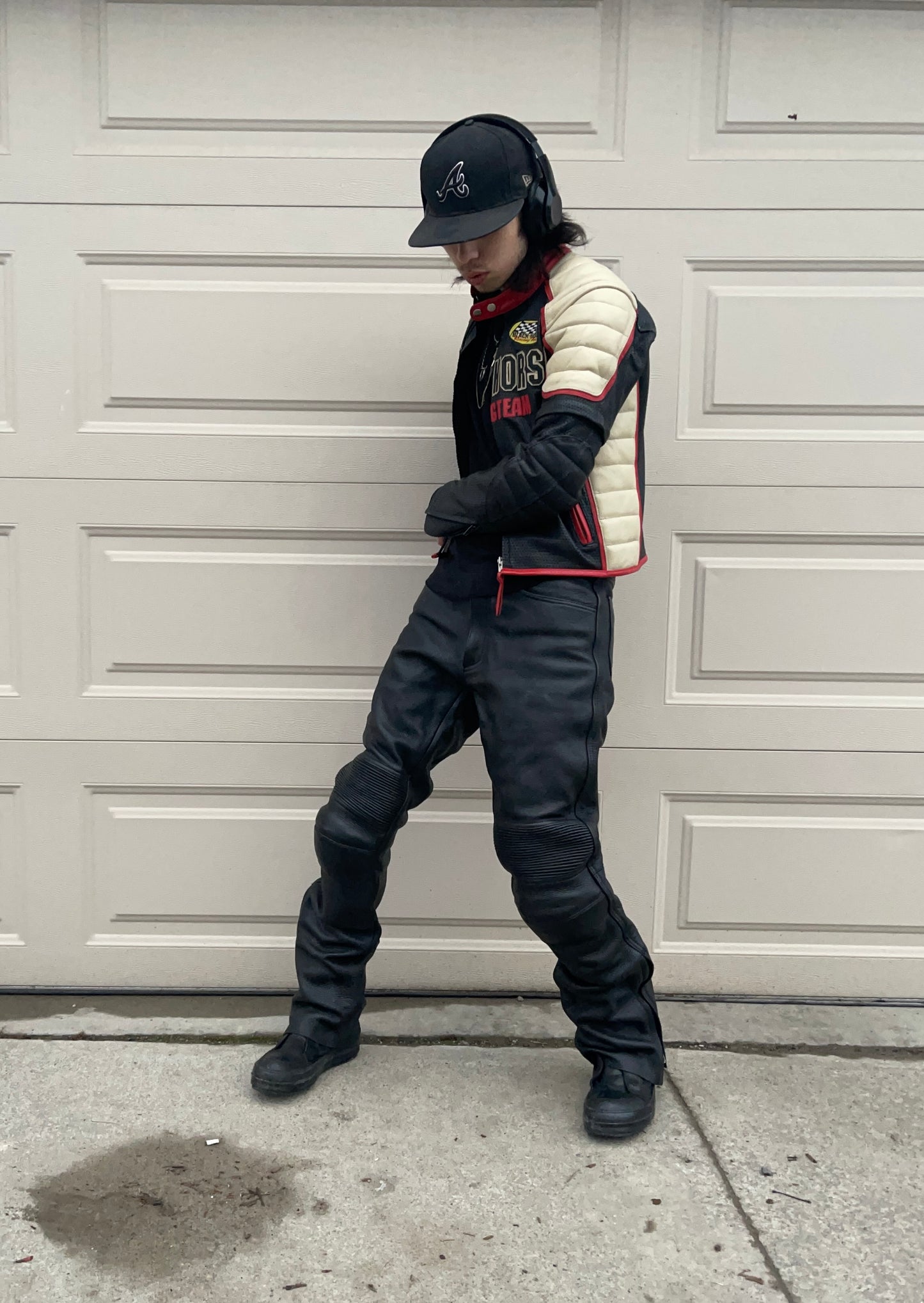 Kadoya K’s Leather ‘Blackhorse Racing Team’ Armored Leather Moto-Biker Jacket