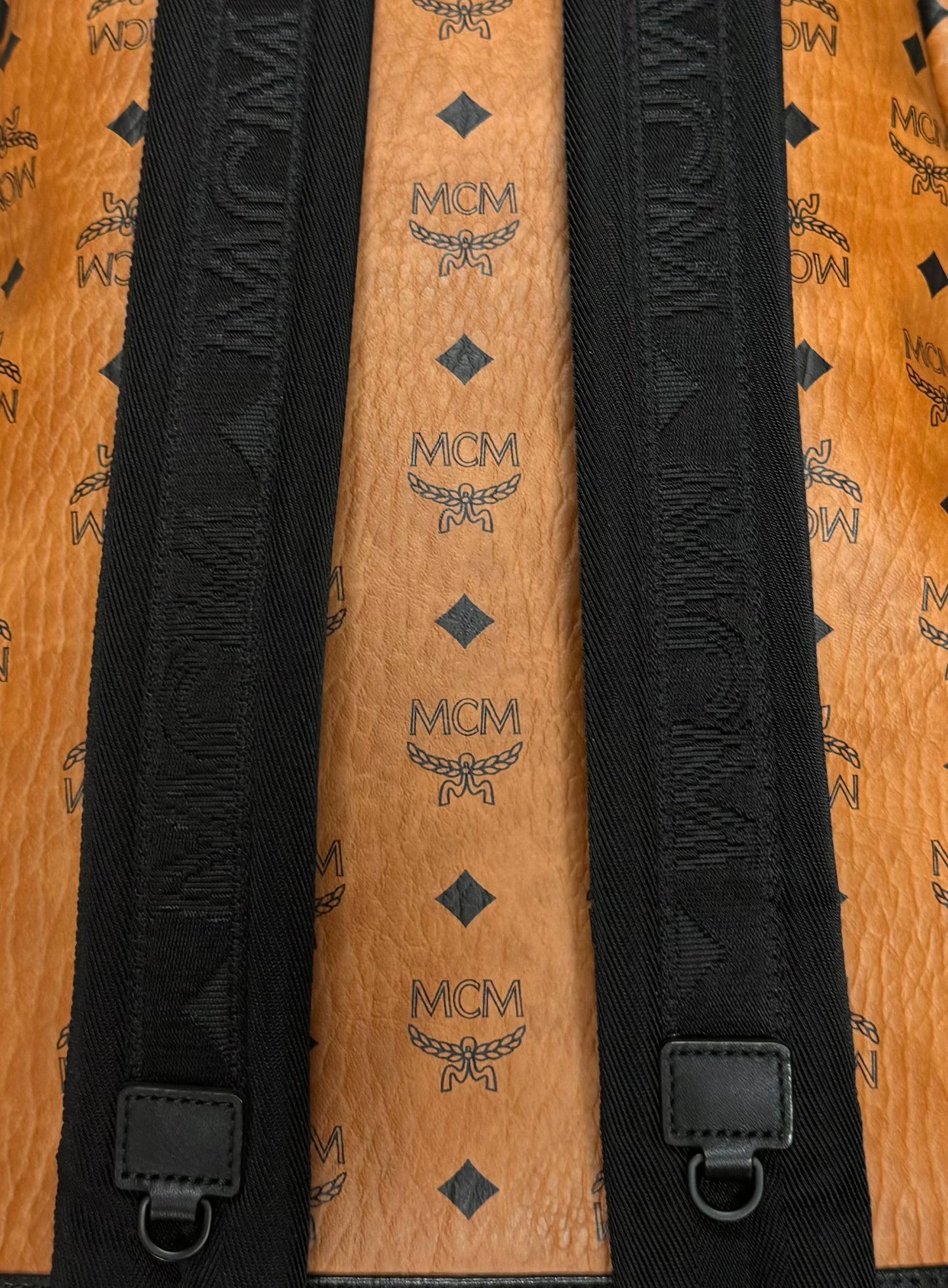 MCM Brown Monogram Leather Backpack