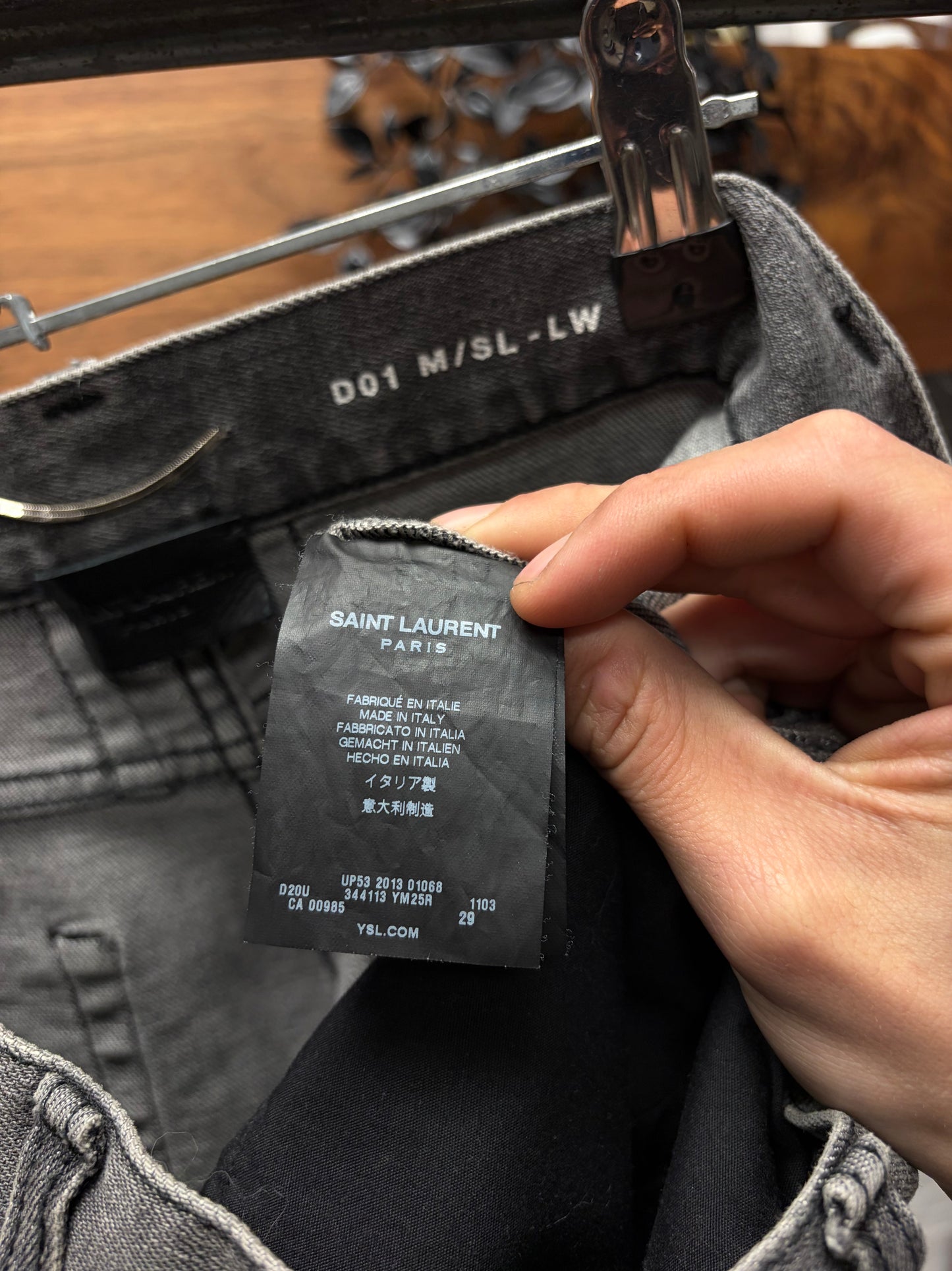 2013 Saint Laurent by Hedi Slimane ‘D01’ Washed Grey Skinny Jeans