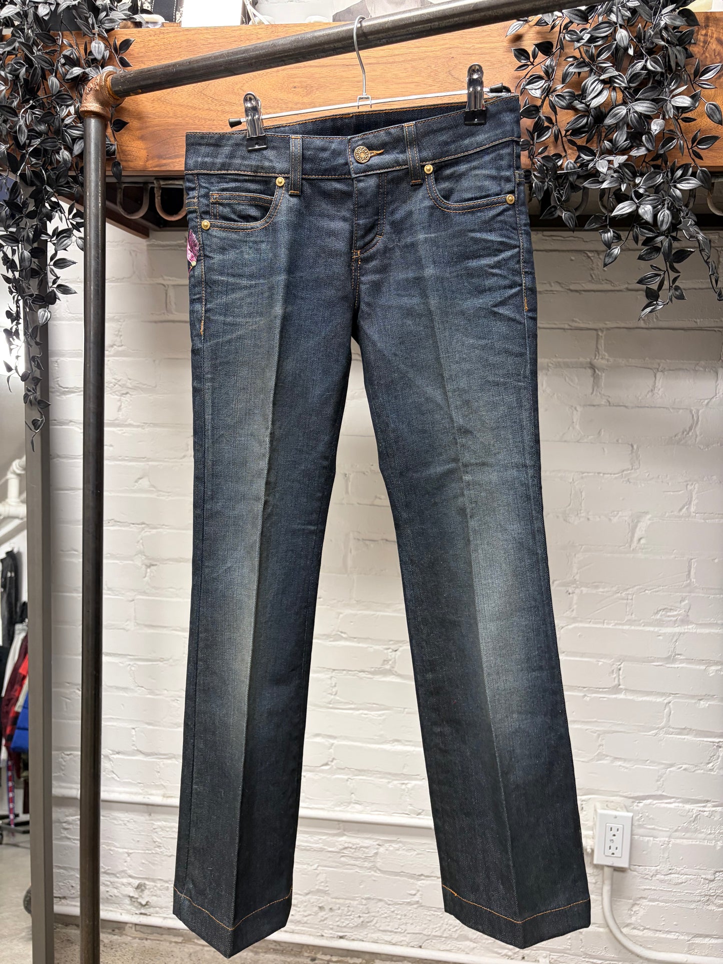 AW2013 Gucci ‘70s Cut’ Raw Blue Denim Flared Cut Jeans