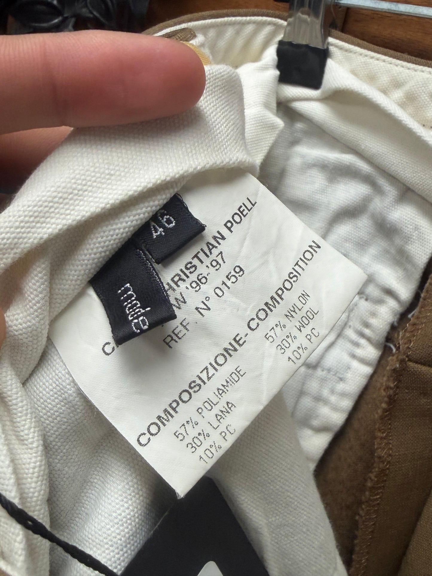 AW1997 Carol Christian Poell Camel Wool Riding Trousers