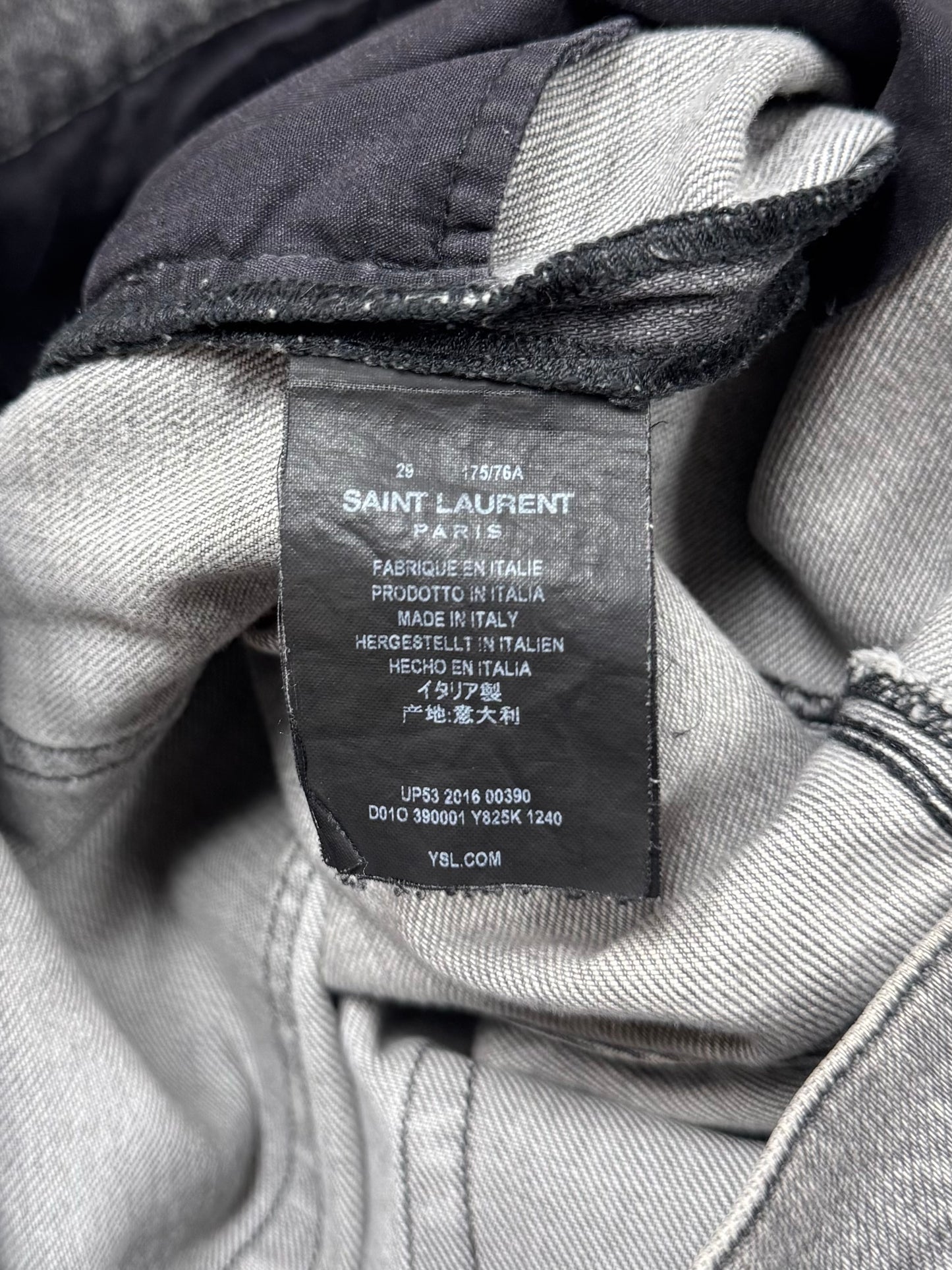 2016 Saint Laurent ‘D02’ Grey Skinny Jeans