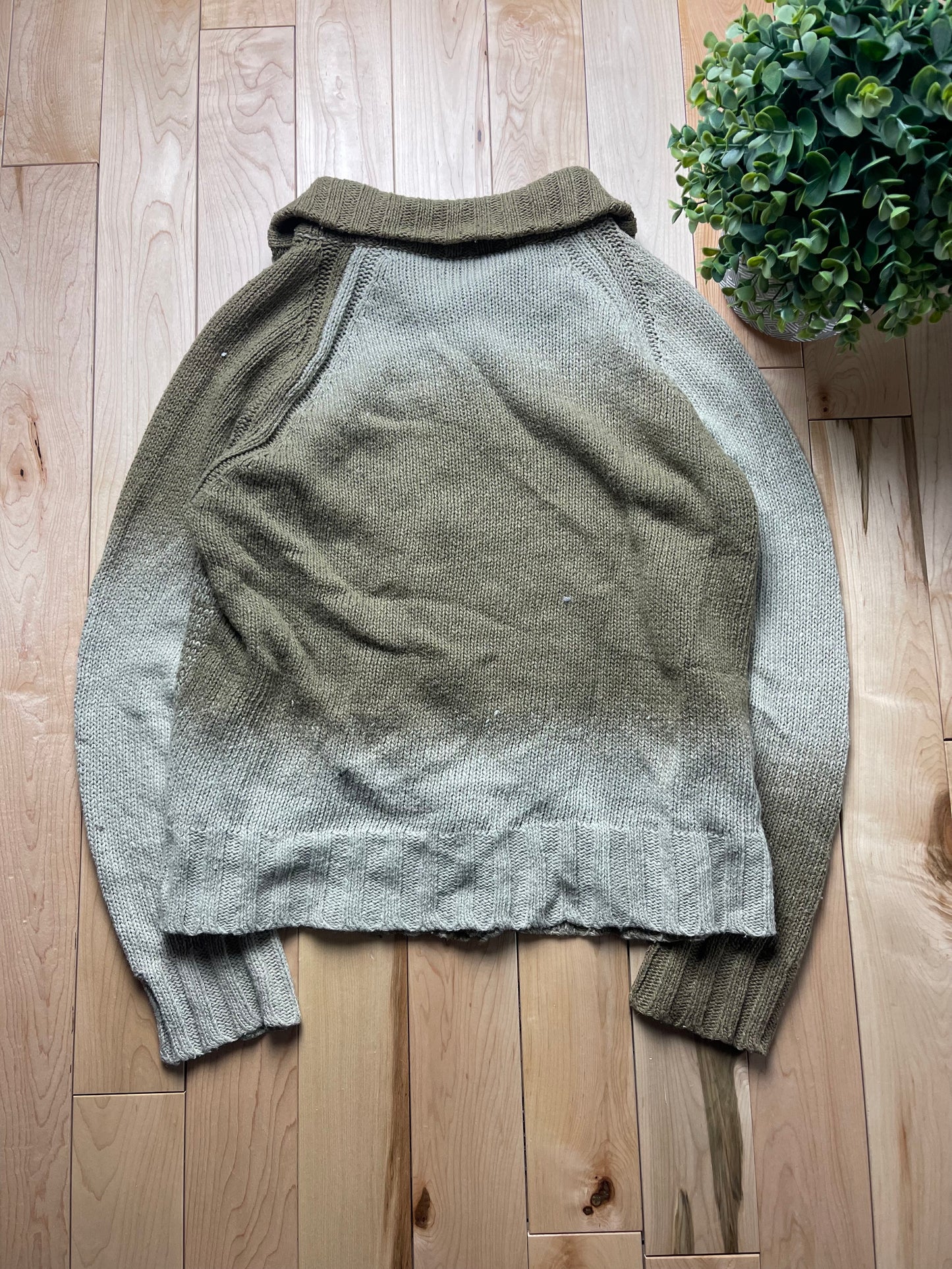 Diesel Faded Brown Zip Up Knit Sweater