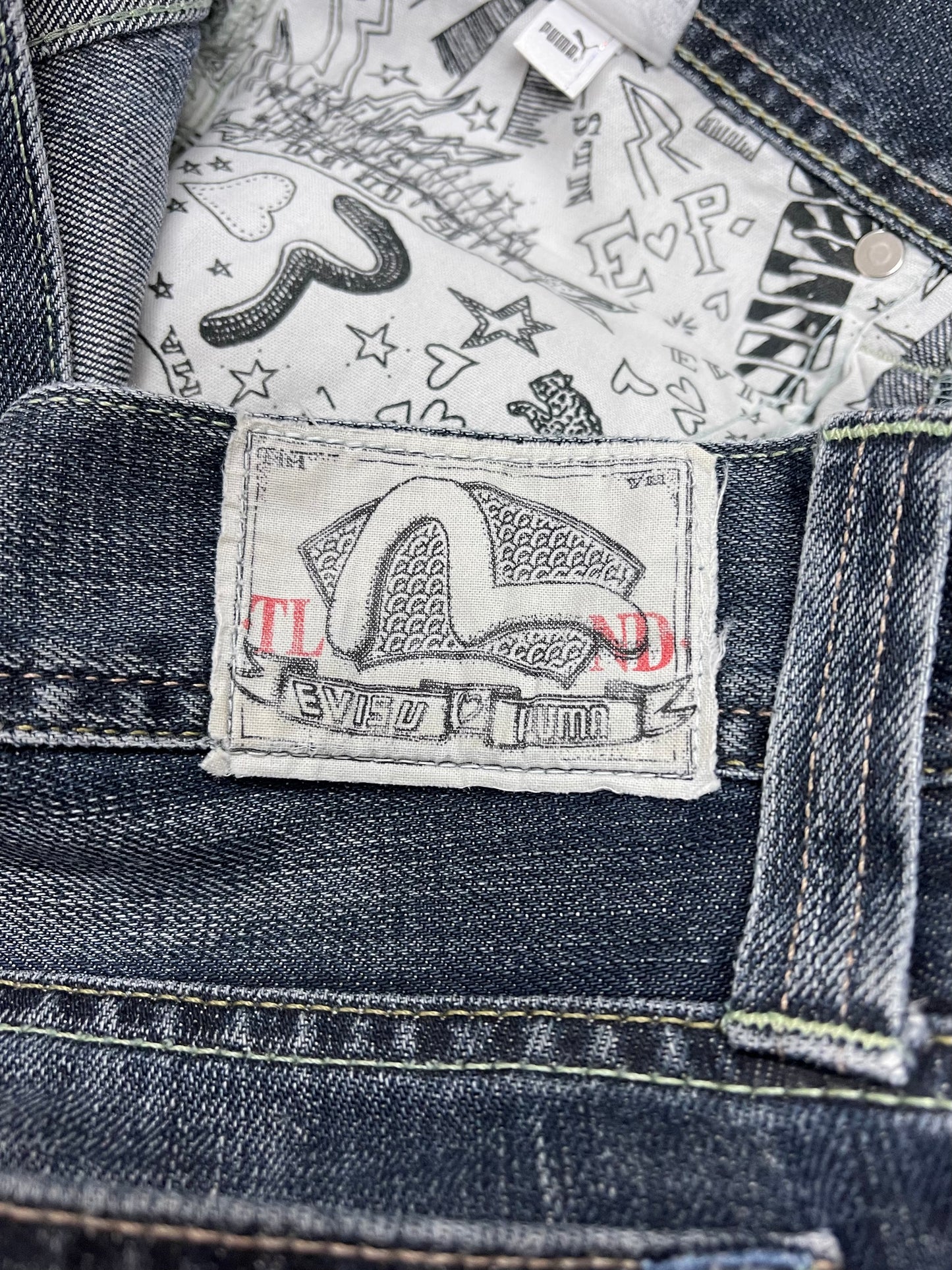 Evisu x Puma Gull Logo Flared Cut Denim