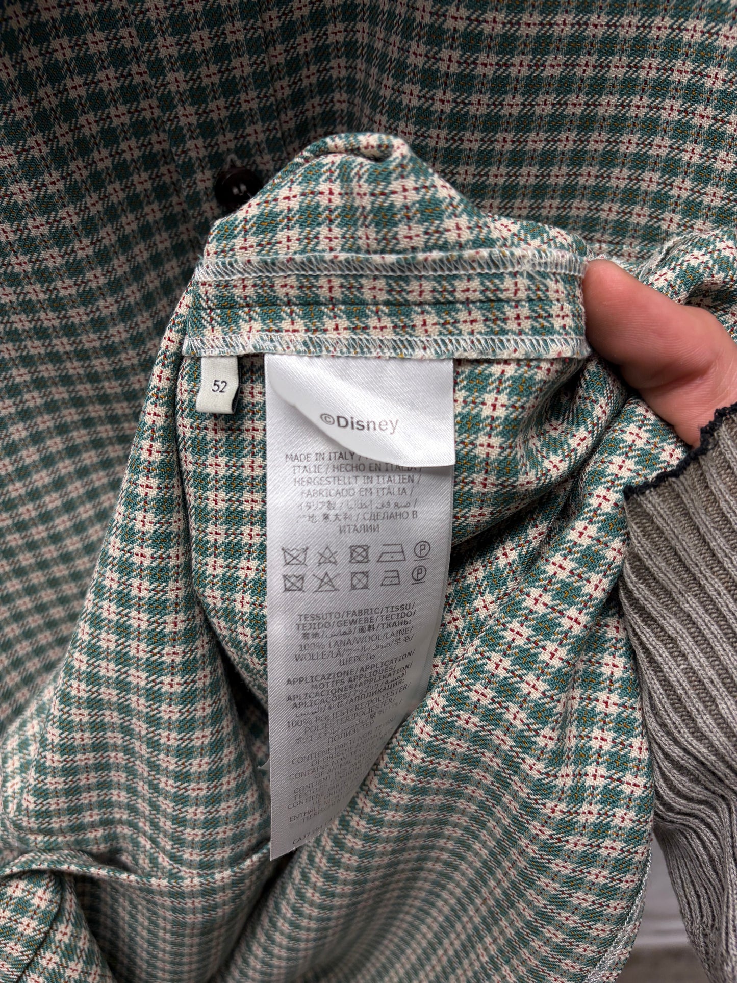 Gucci x Disney ‘Mickey Mouse’ Green Gingham Plaid Short Sleeve Shirt
