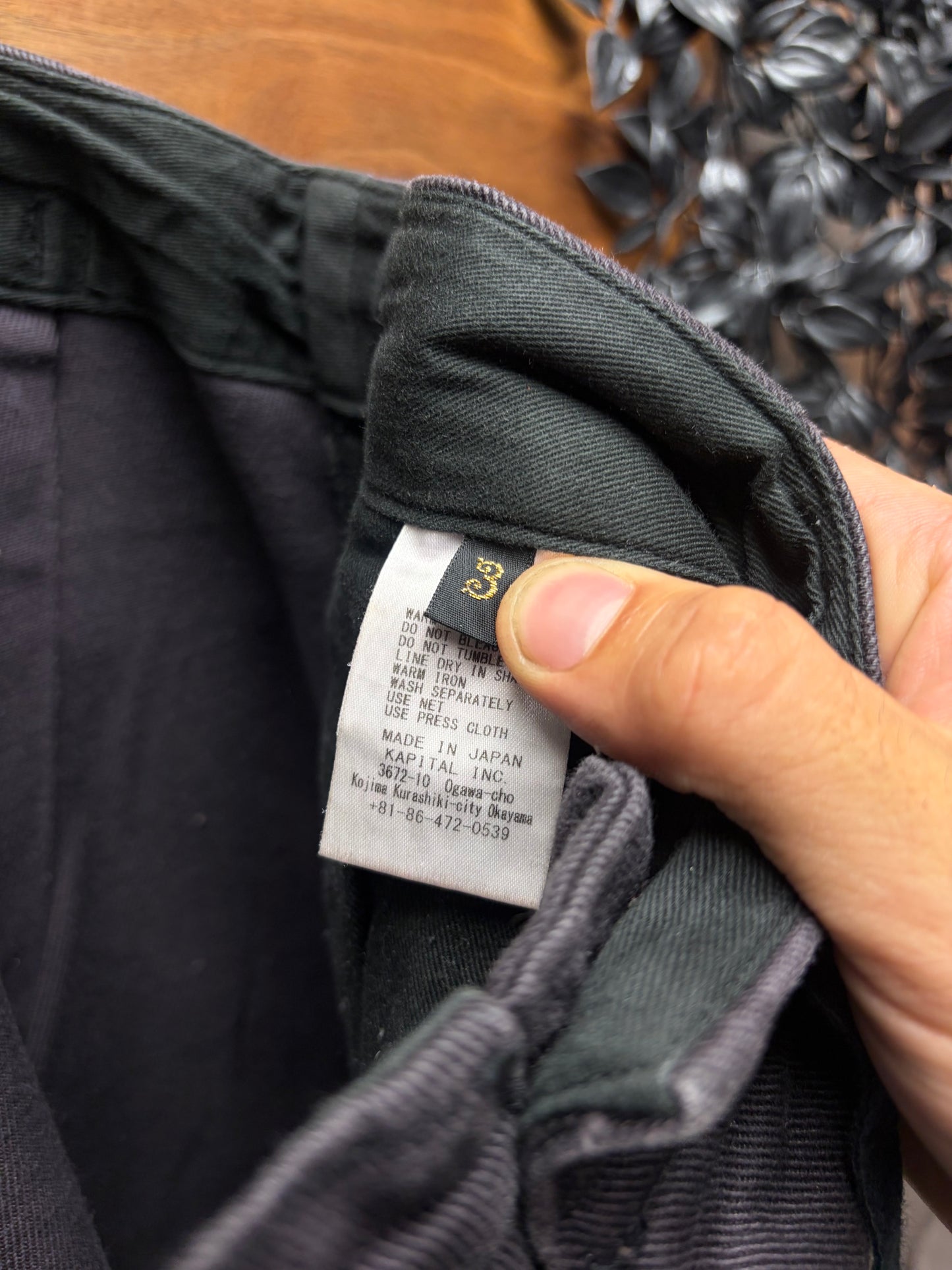 Kapital ‘Heavy Drill’ Dark Purple Jumbo Cotton Cargo Pants